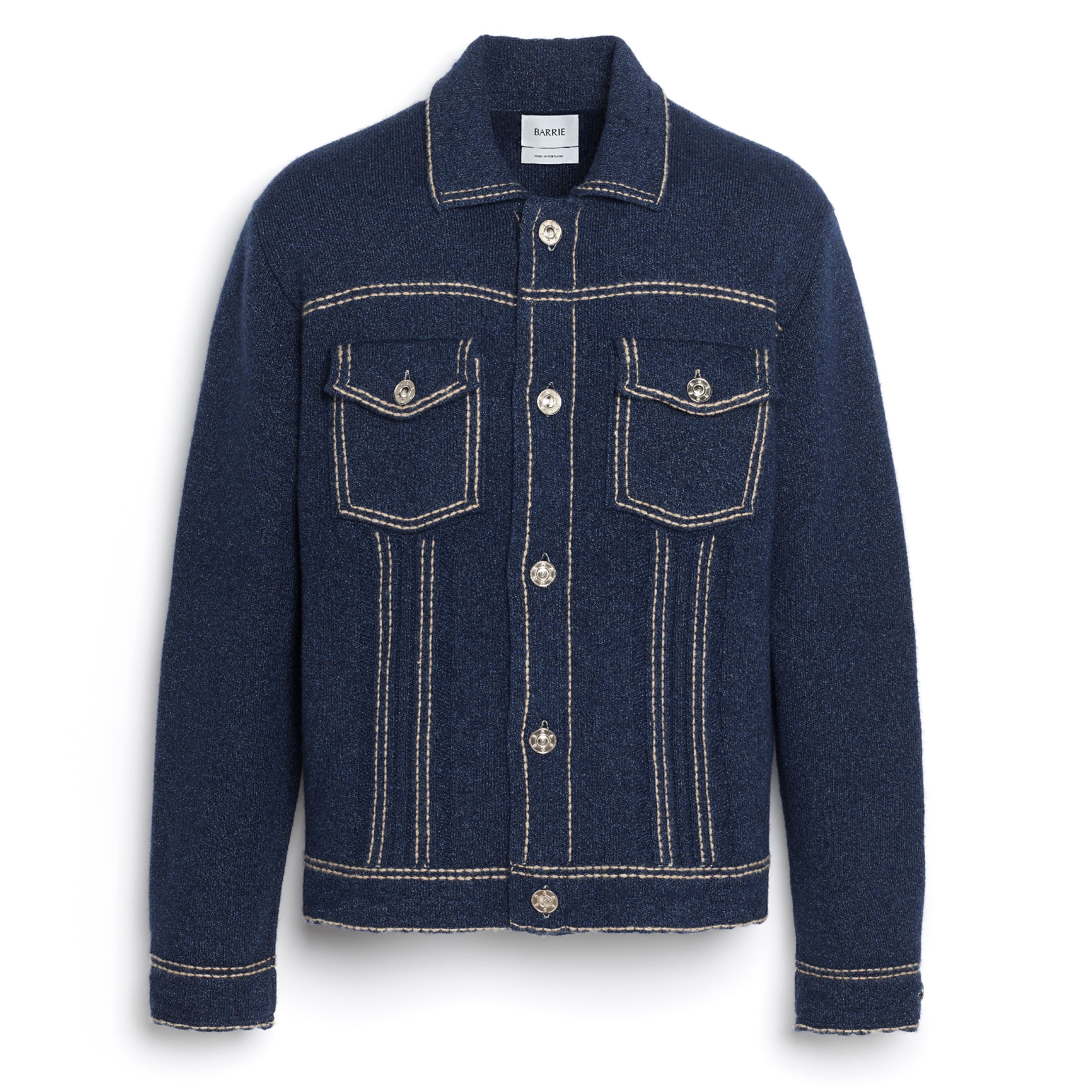 Veste Denim ajustée en cachemire et coton