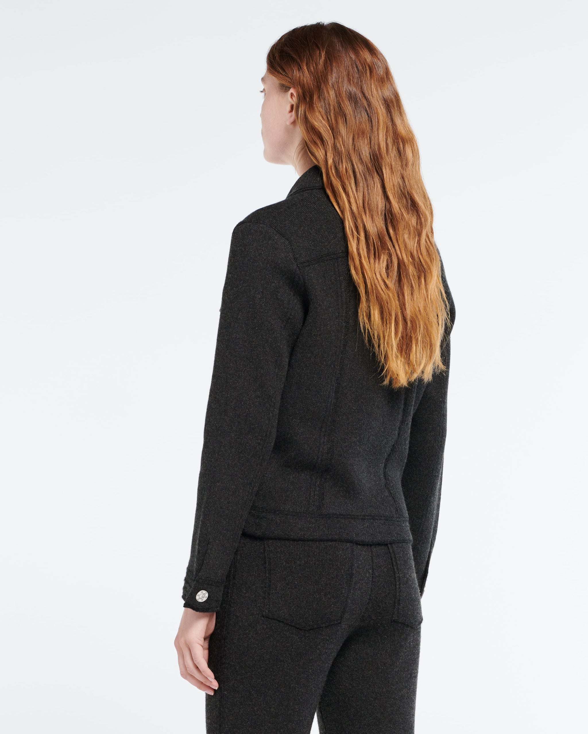 Veste Denim en cachemire et coton à coupe droite | Barrie - Barrie