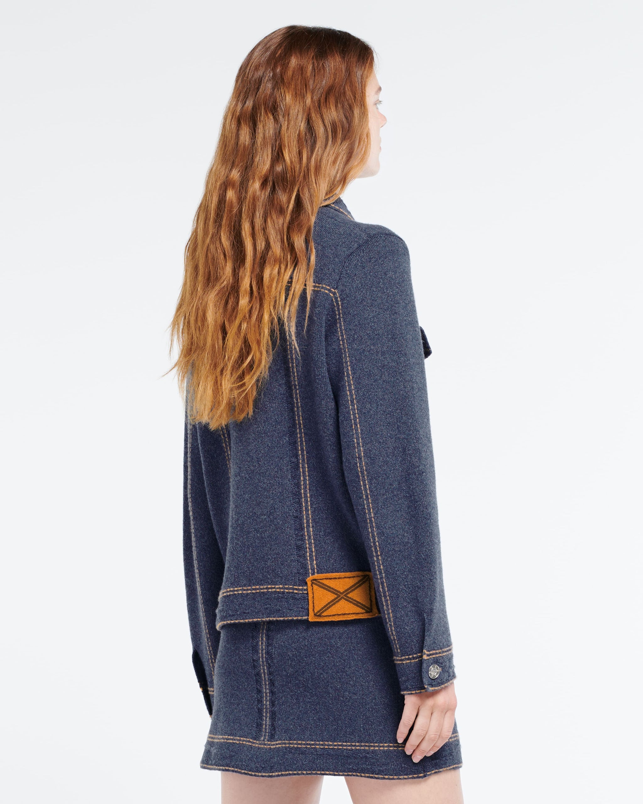 Veste Denim en cachemire et coton à coupe droite | Barrie - Barrie