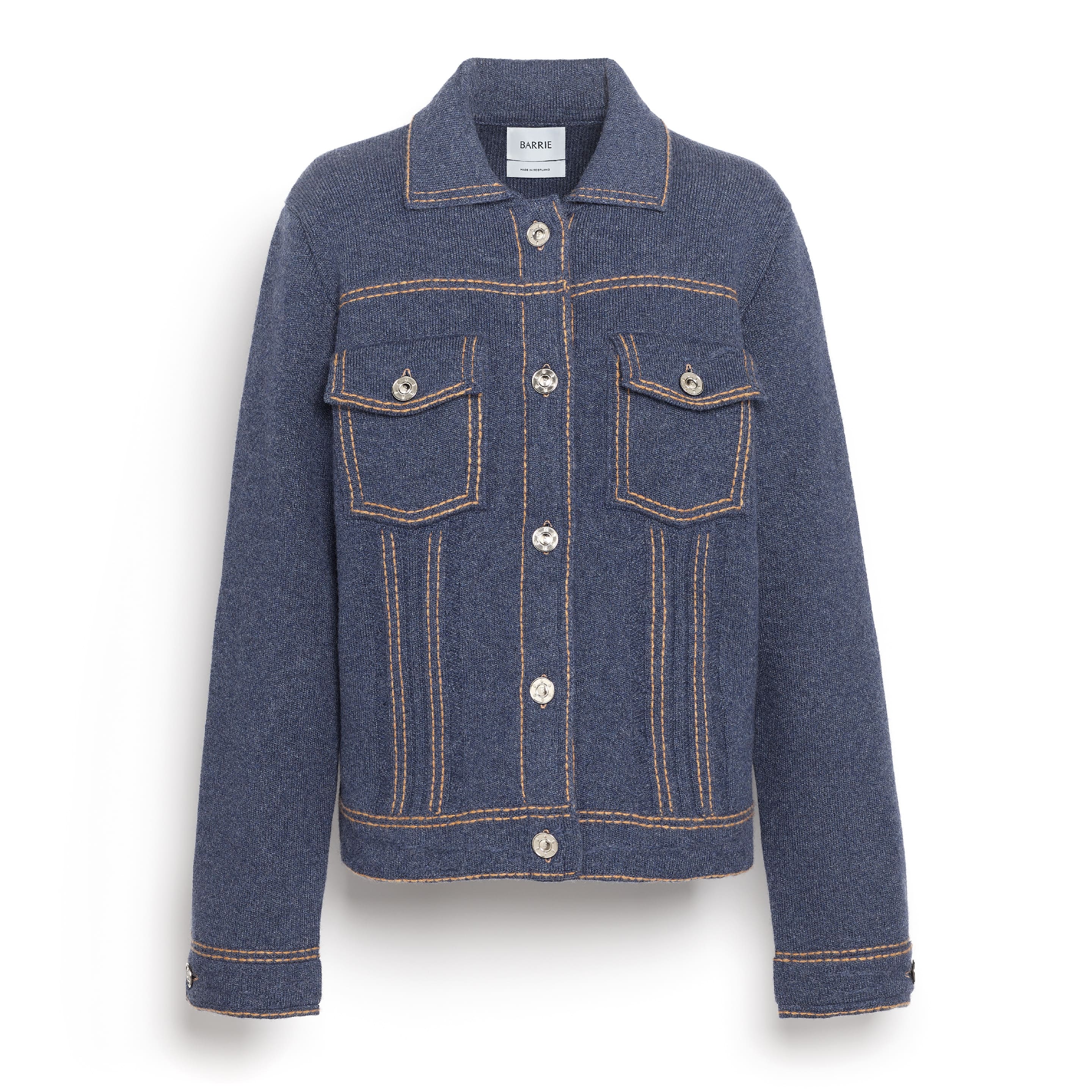 Denim regular cashmere and cotton jacket