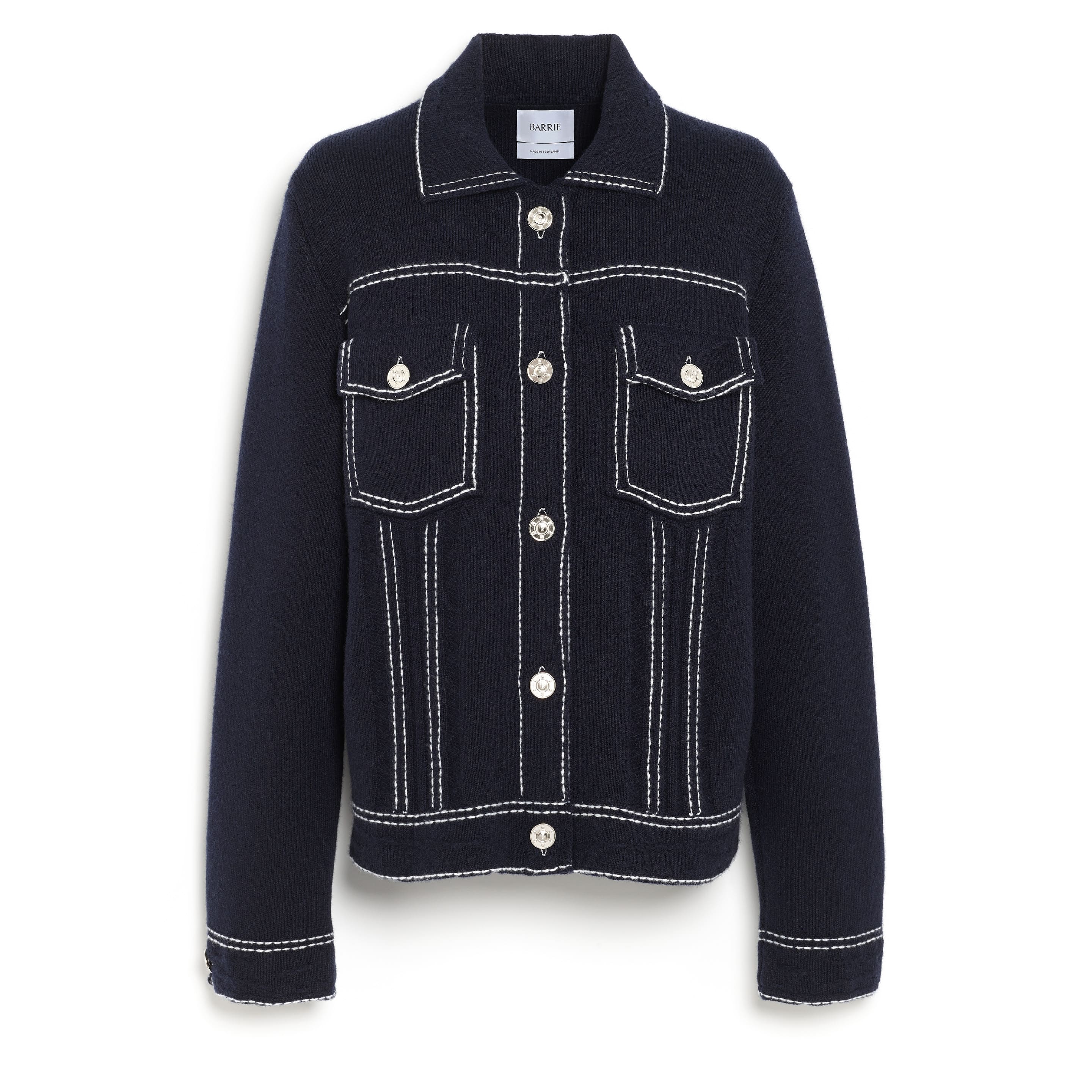 Denim regular cashmere and cotton jacket