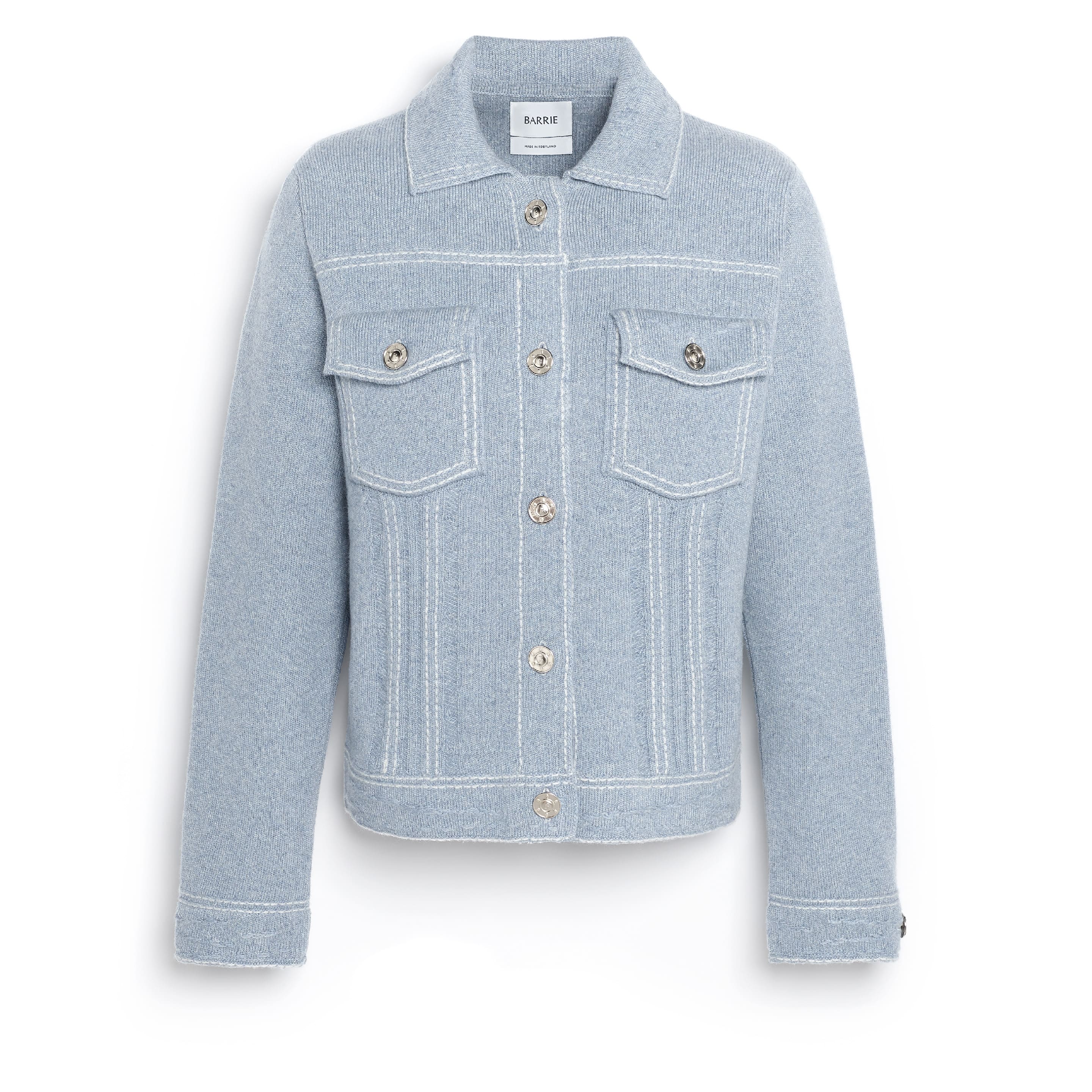 Denim regular cashmere and cotton jacket