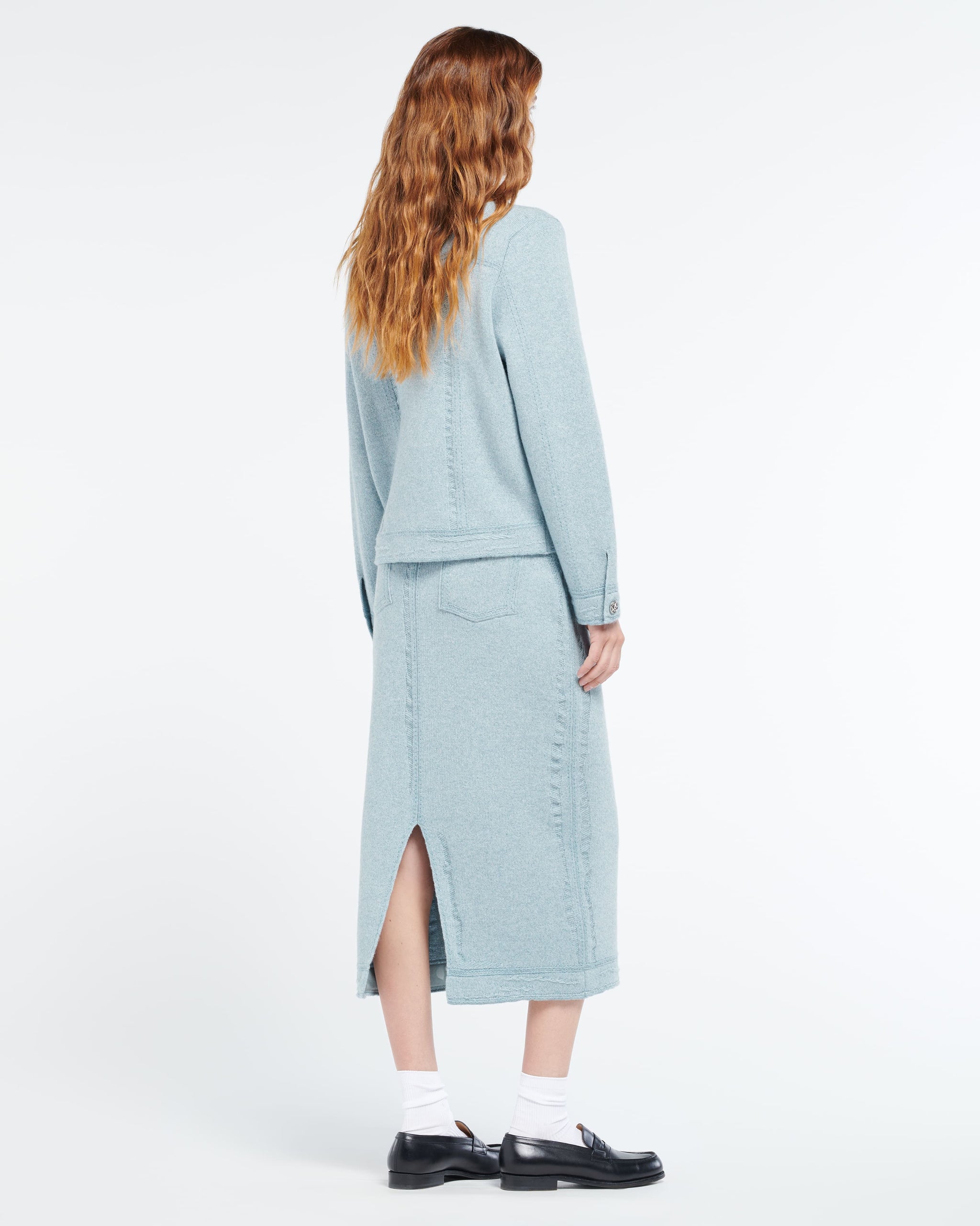 Veste Denim en cachemire et coton à coupe droite | Barrie - Barrie