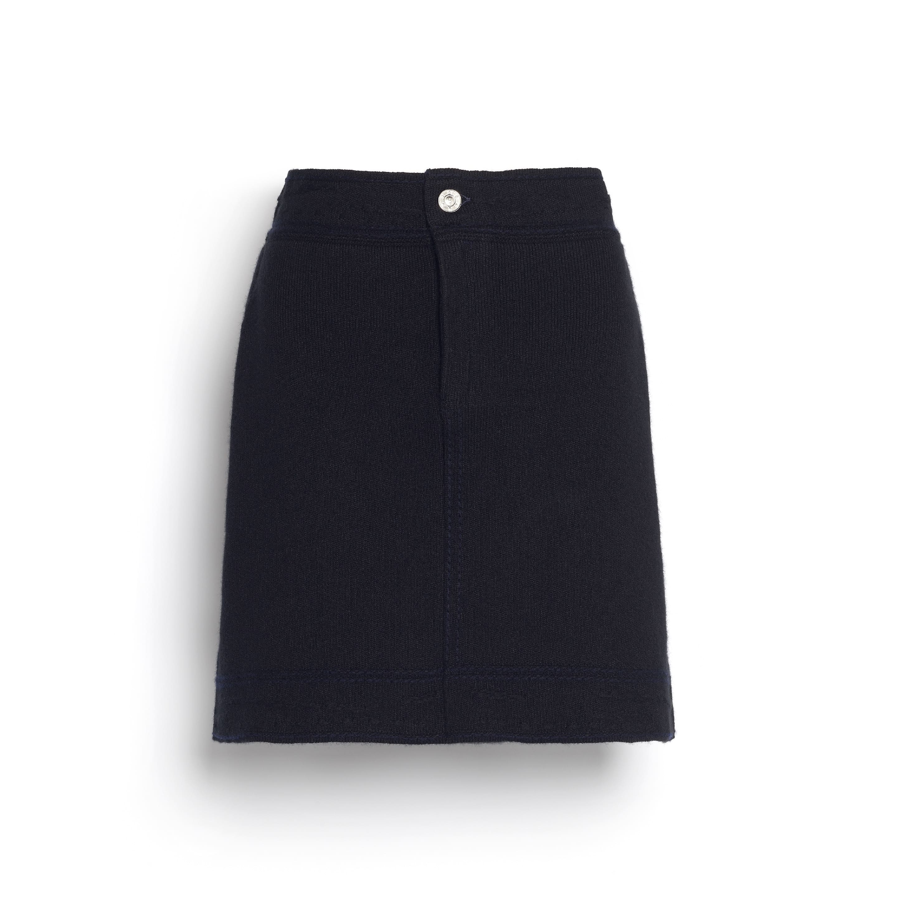 Denim cashmere and cotton skirt