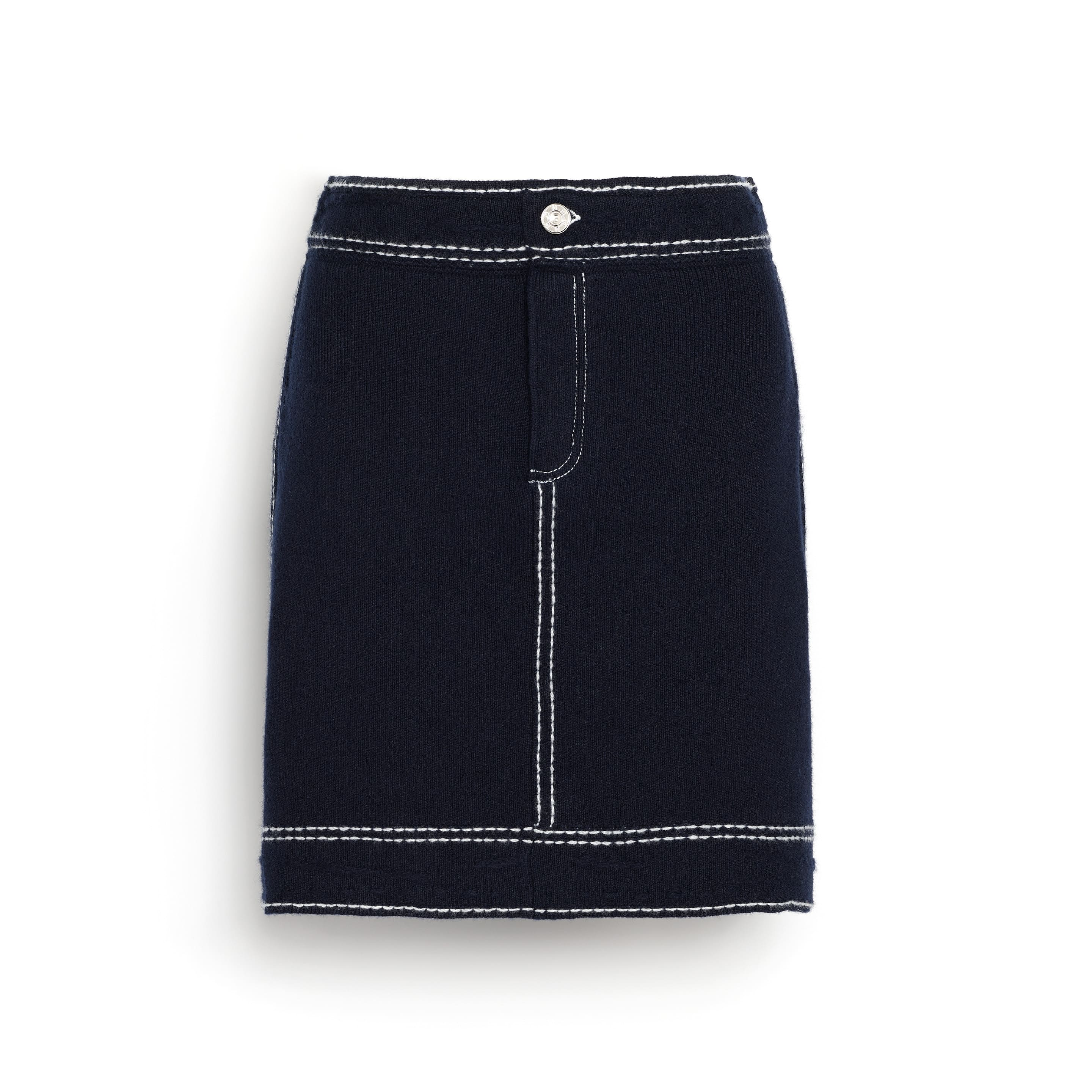Denim cashmere and cotton skirt