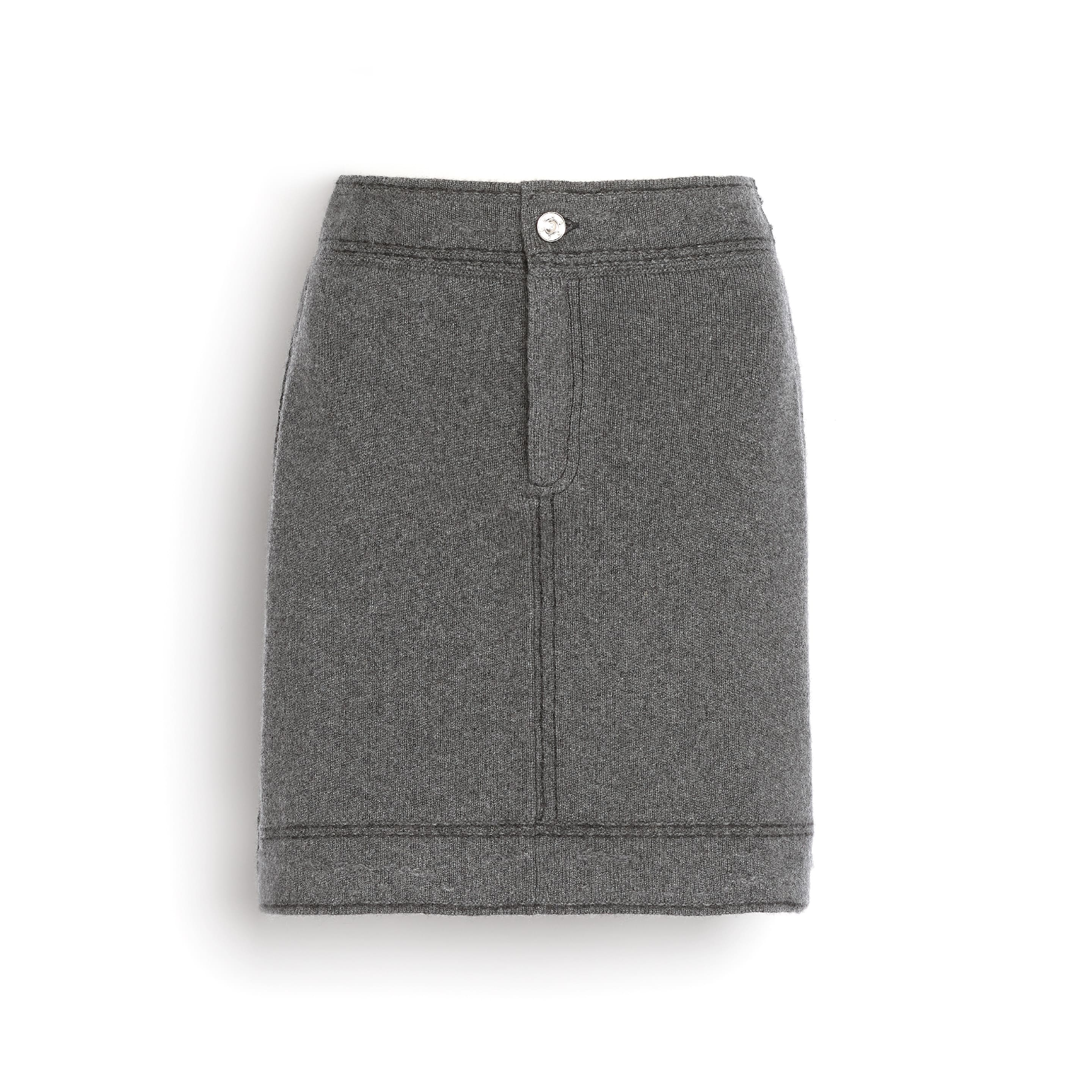 Denim cashmere and cotton skirt