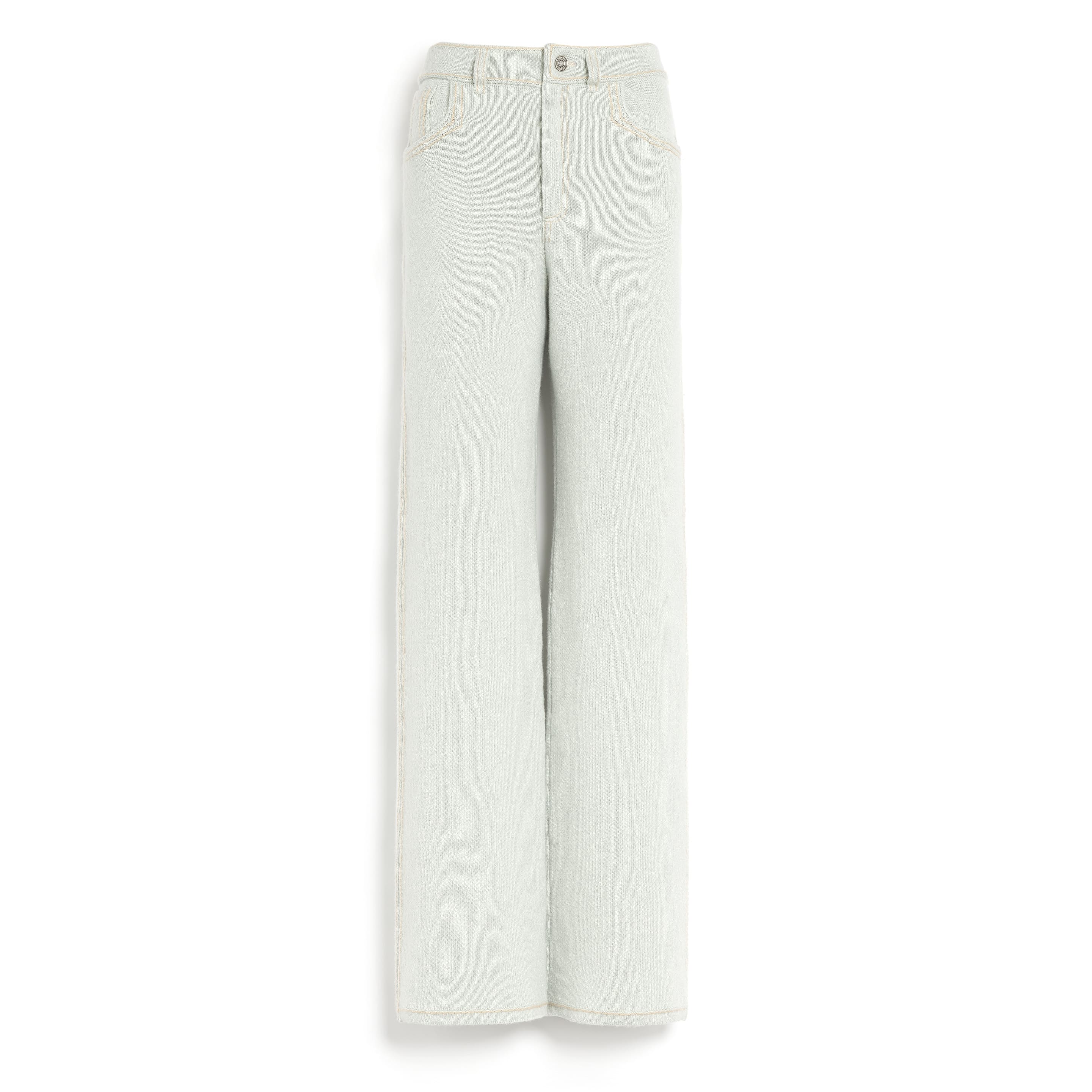 Denim cashmere and cotton trousers