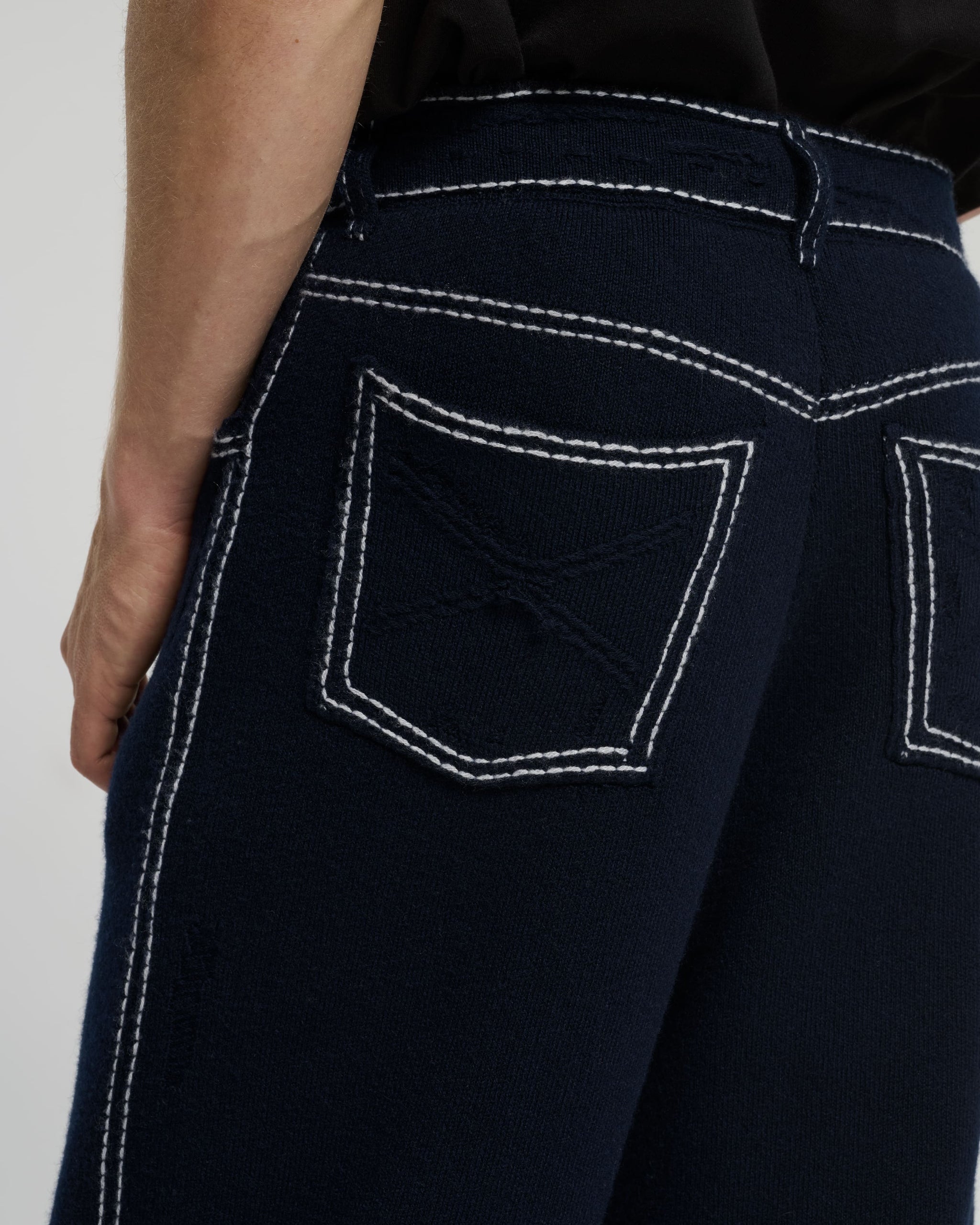 Denim trousers in cashmere and cotton | Barrie - Barrie