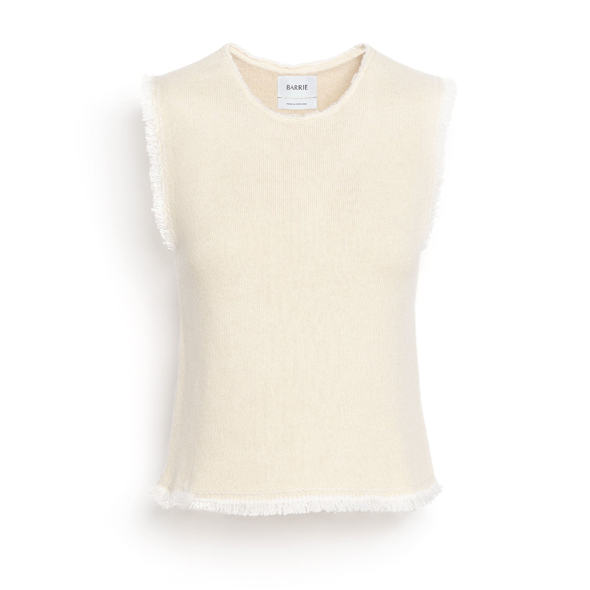 Denim Fringed cashmere and cotton top | Barrie - Barrie