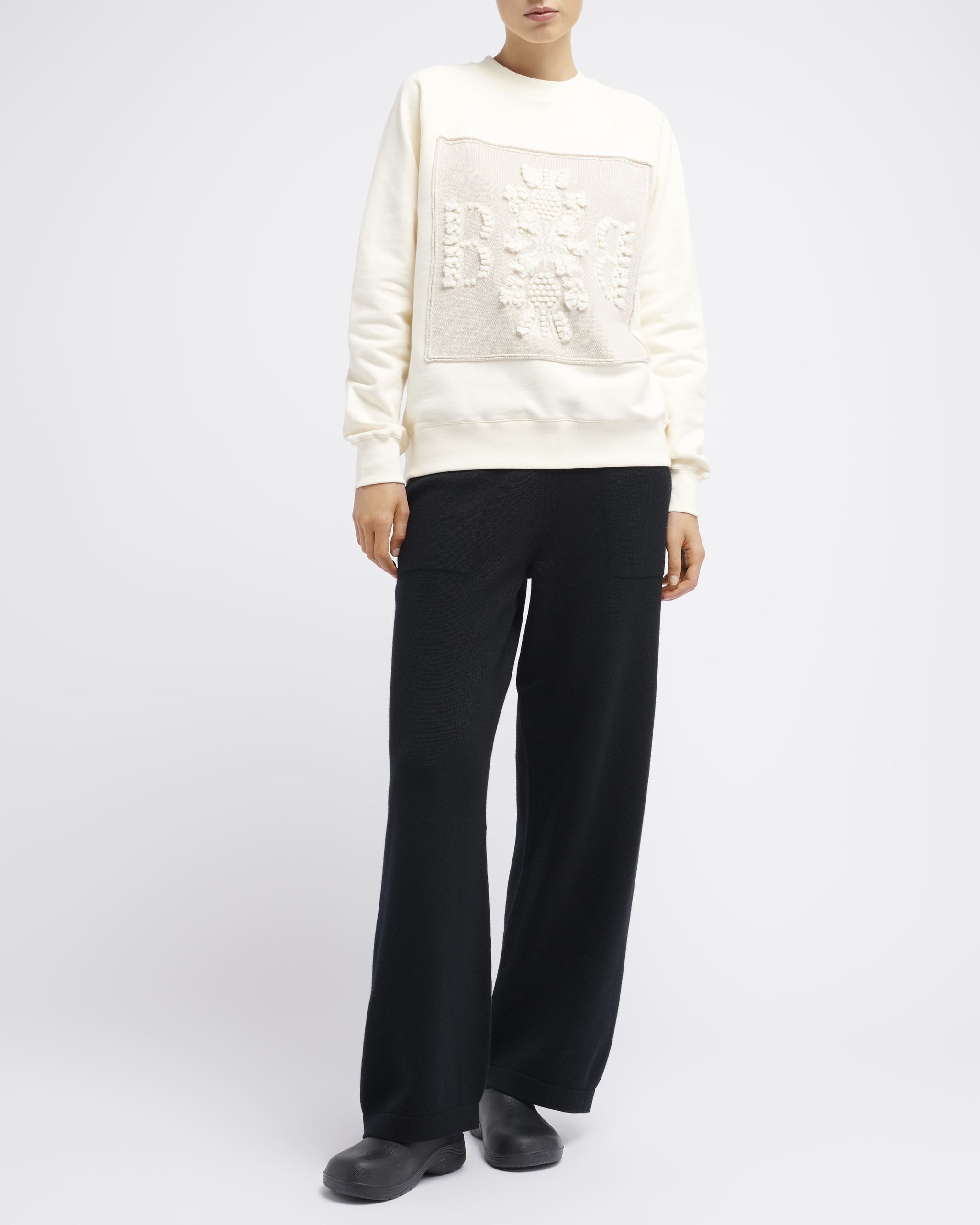 Sweat en coton avec patch logo B en cachemire | Barrie - Barrie