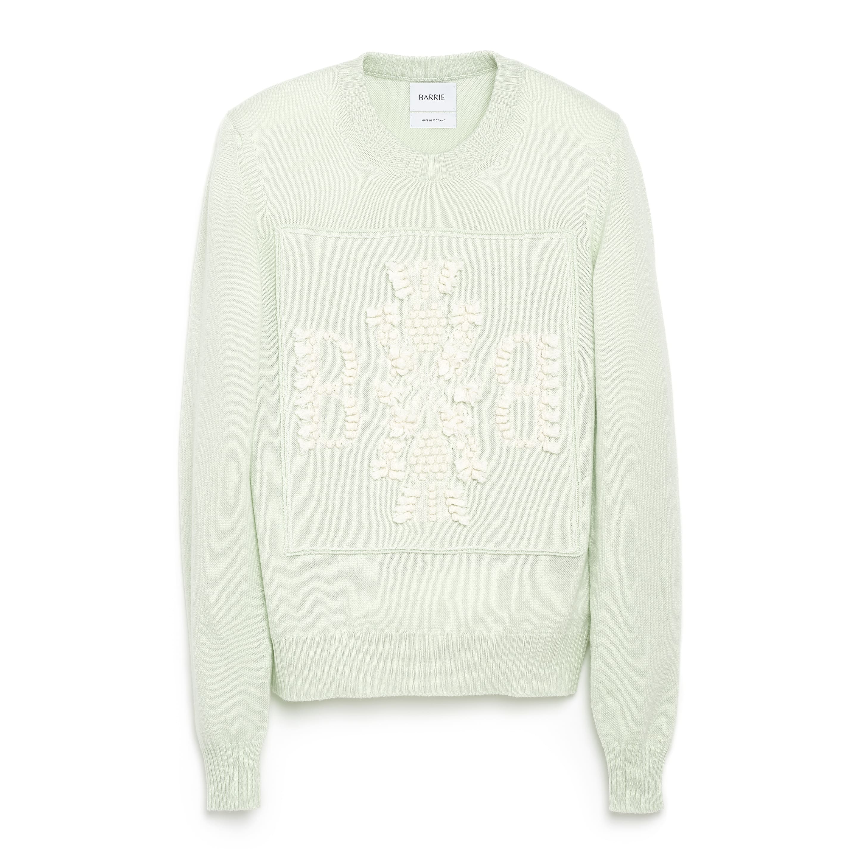 Pull col rond logo 3D en cachemire