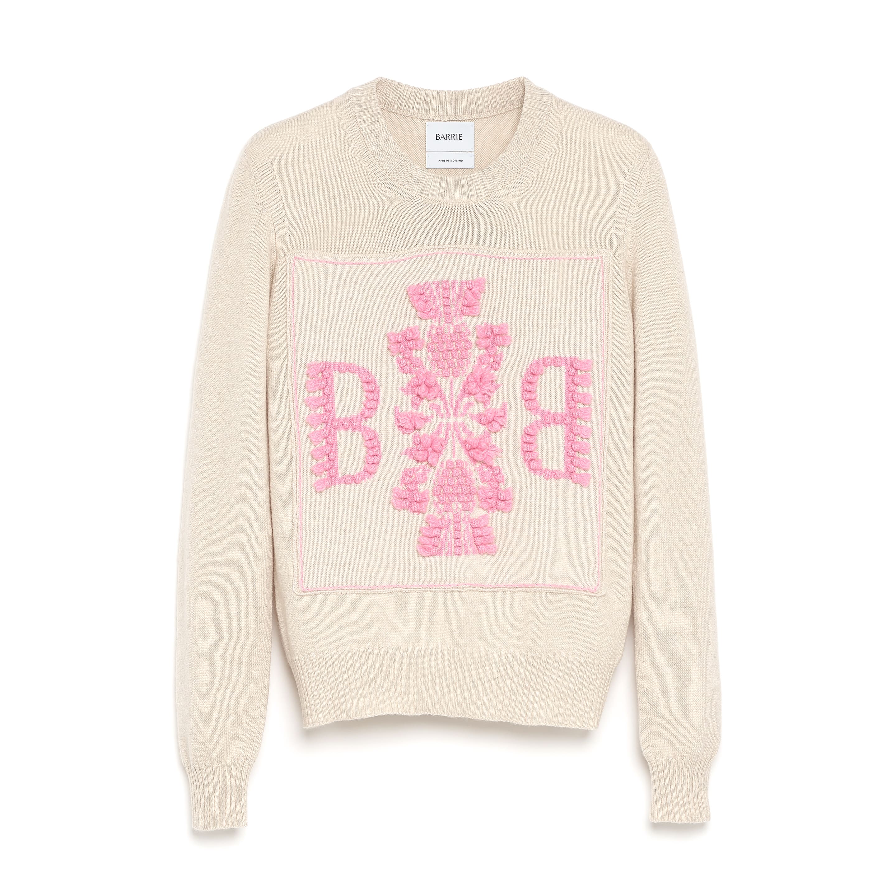 3D cashmere logo round-neck jumper