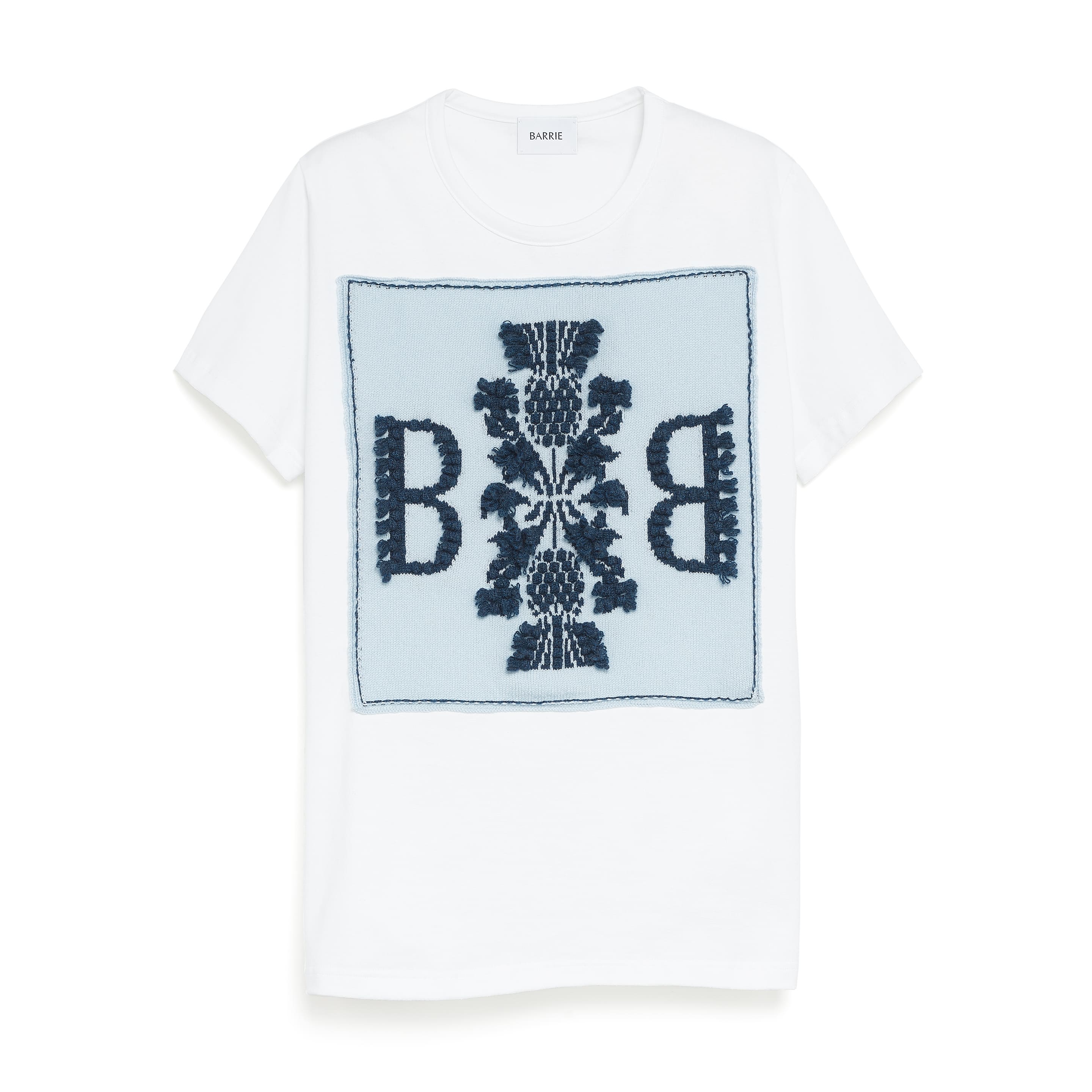 Cotton t-shirt with Barrie logo cashmere patch