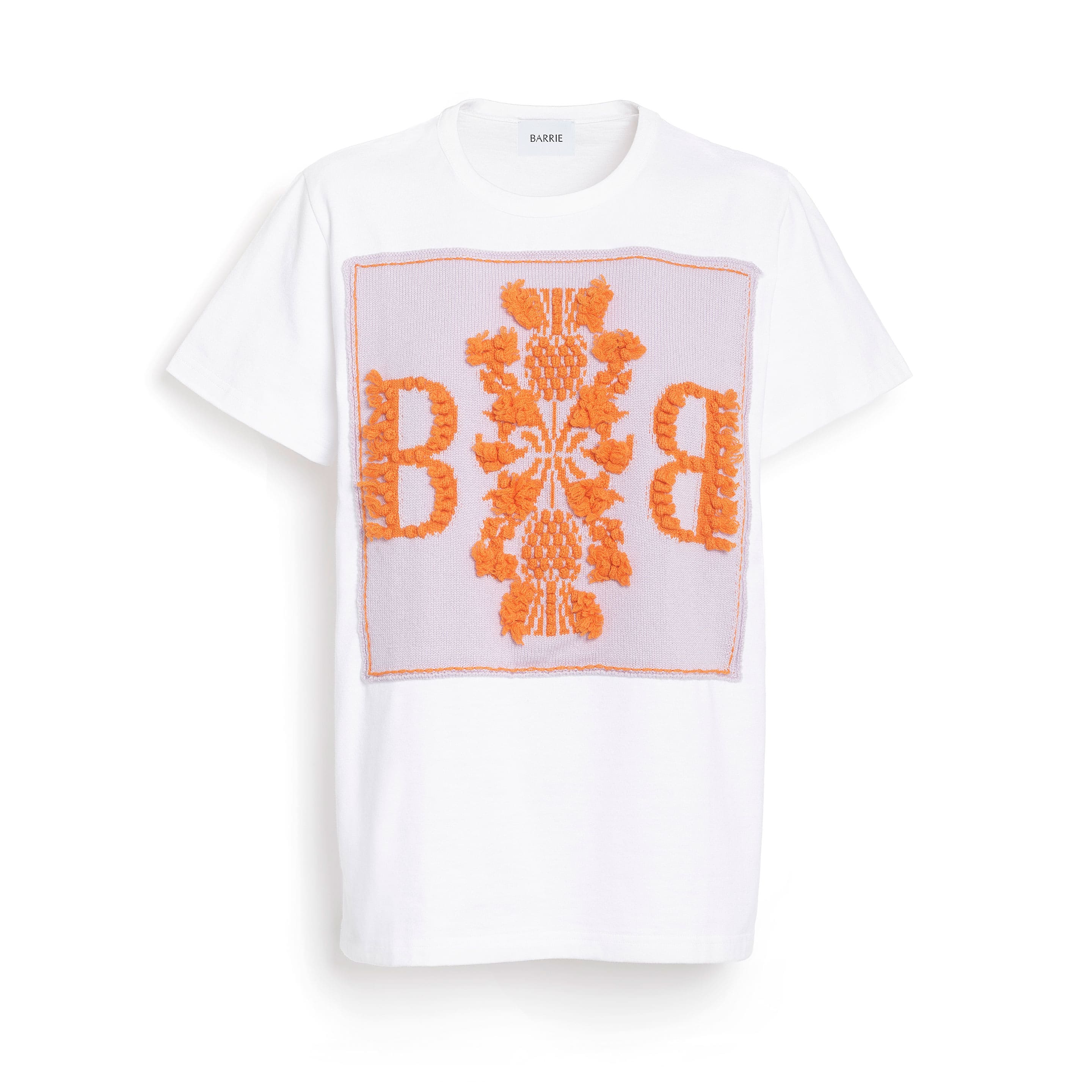 Cotton t-shirt with Barrie logo cashmere patch