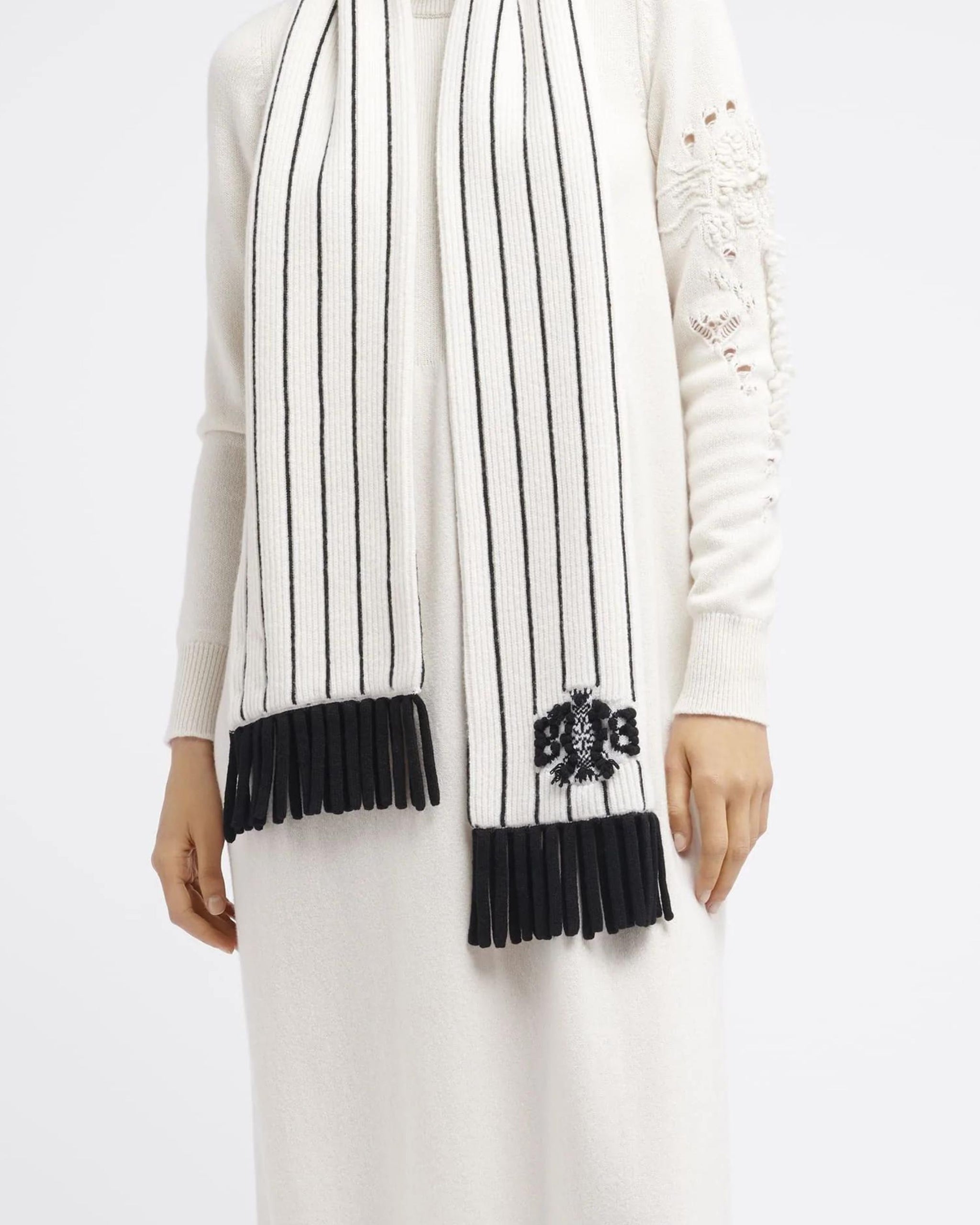 Cashmere striped scarf | Barrie - Barrie