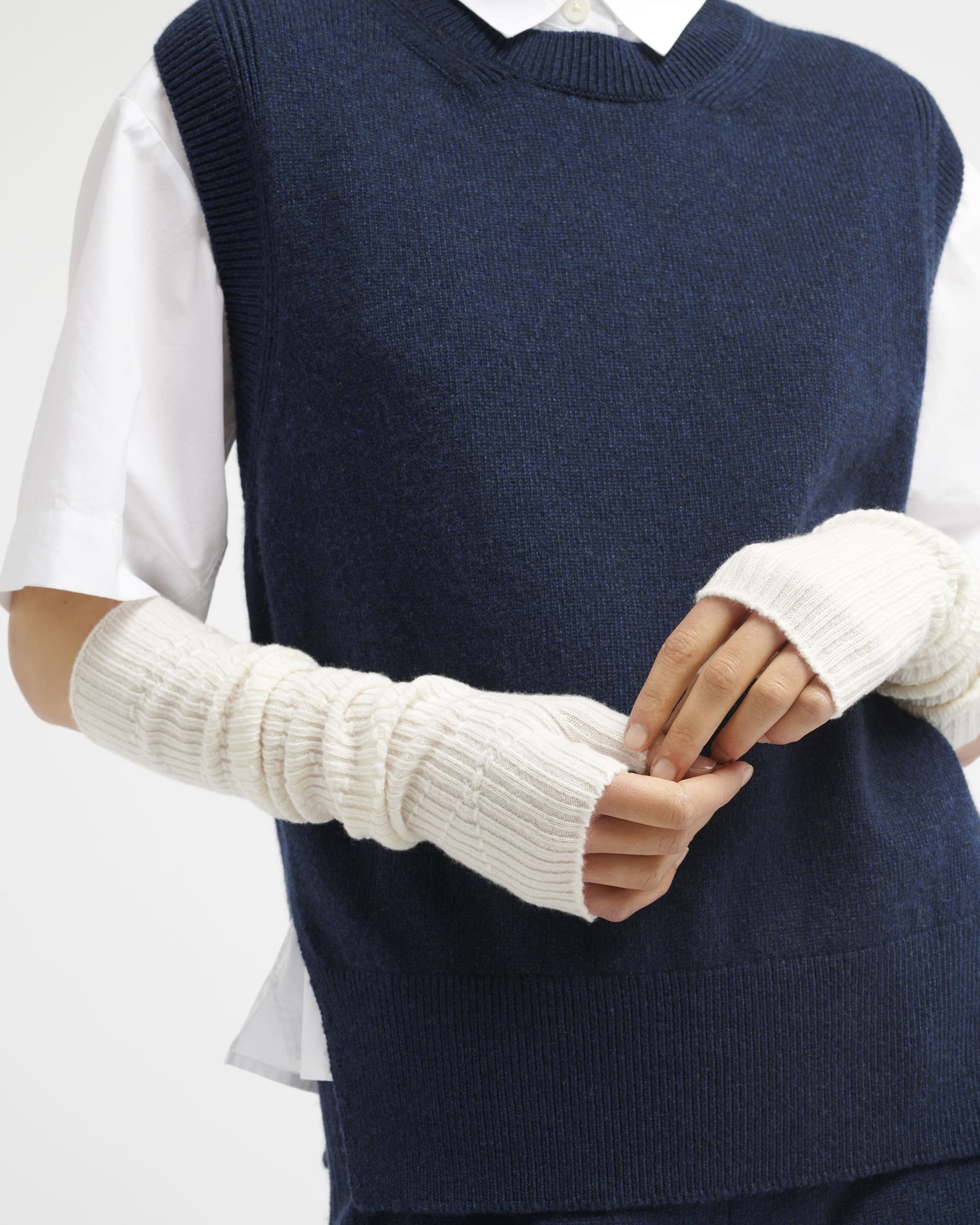 Long cashmere fingerless gloves | Barrie - Barrie