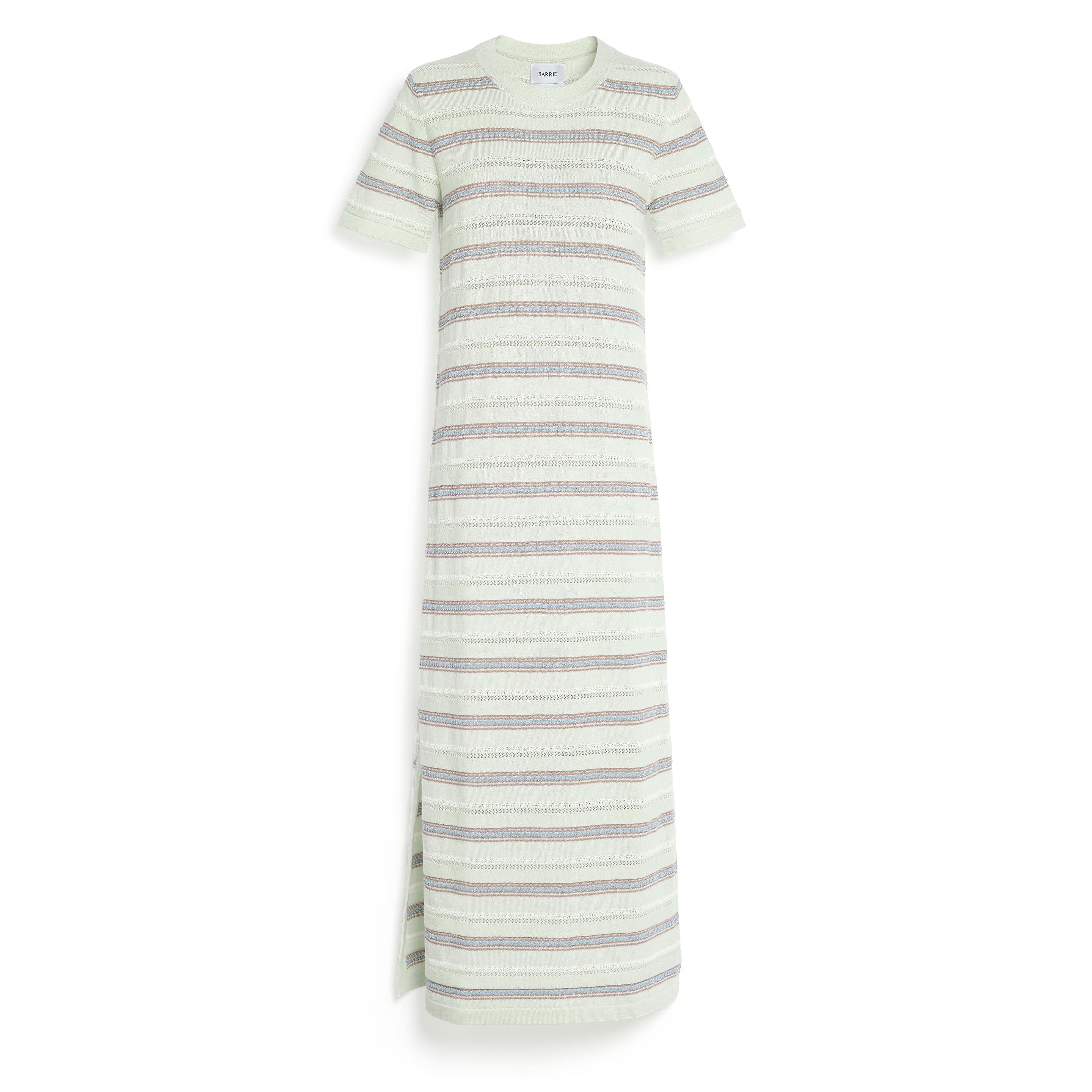 Long striped cashmere and cotton dress