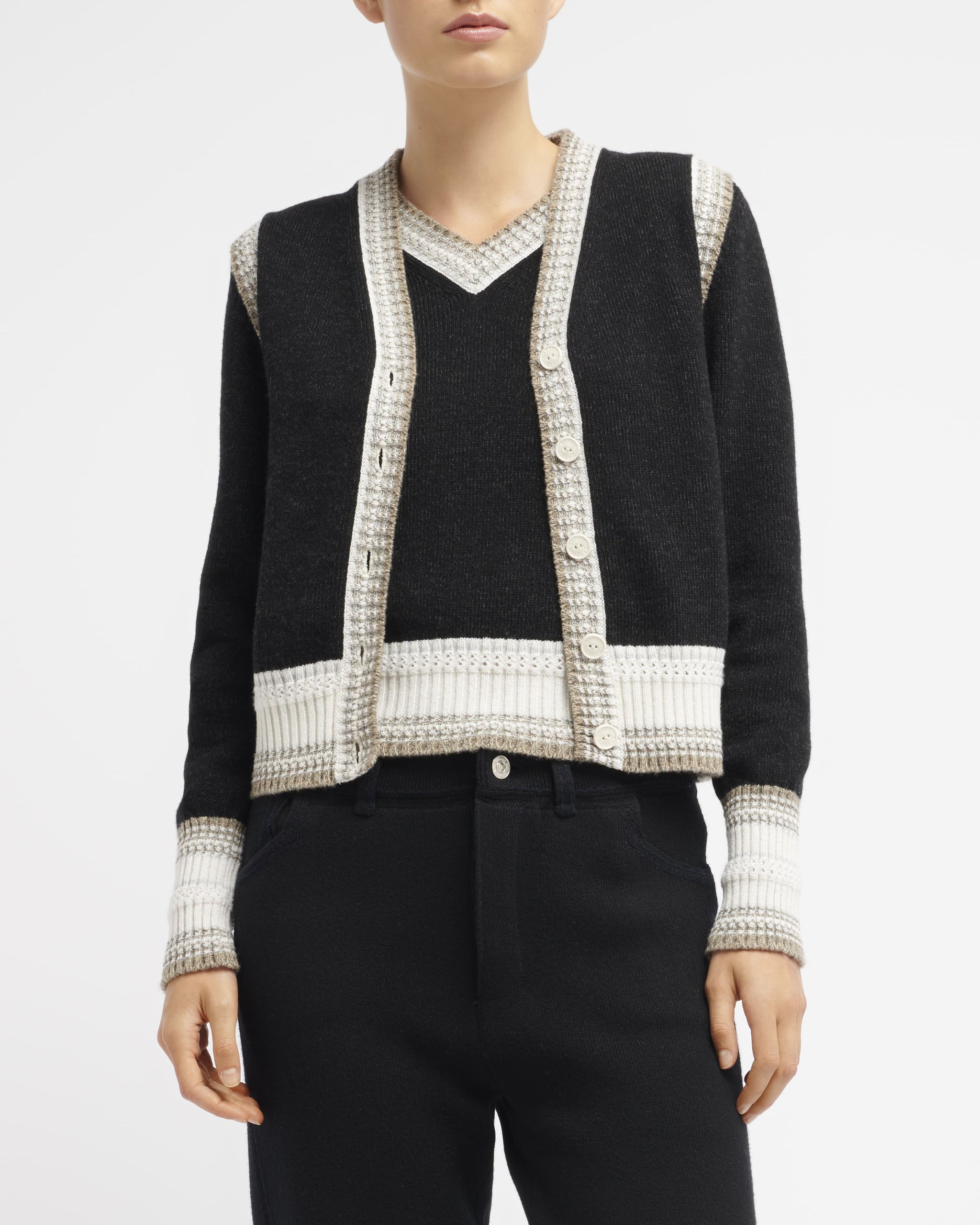 Gilet chiné sans manches en cachemire | Barrie - Barrie