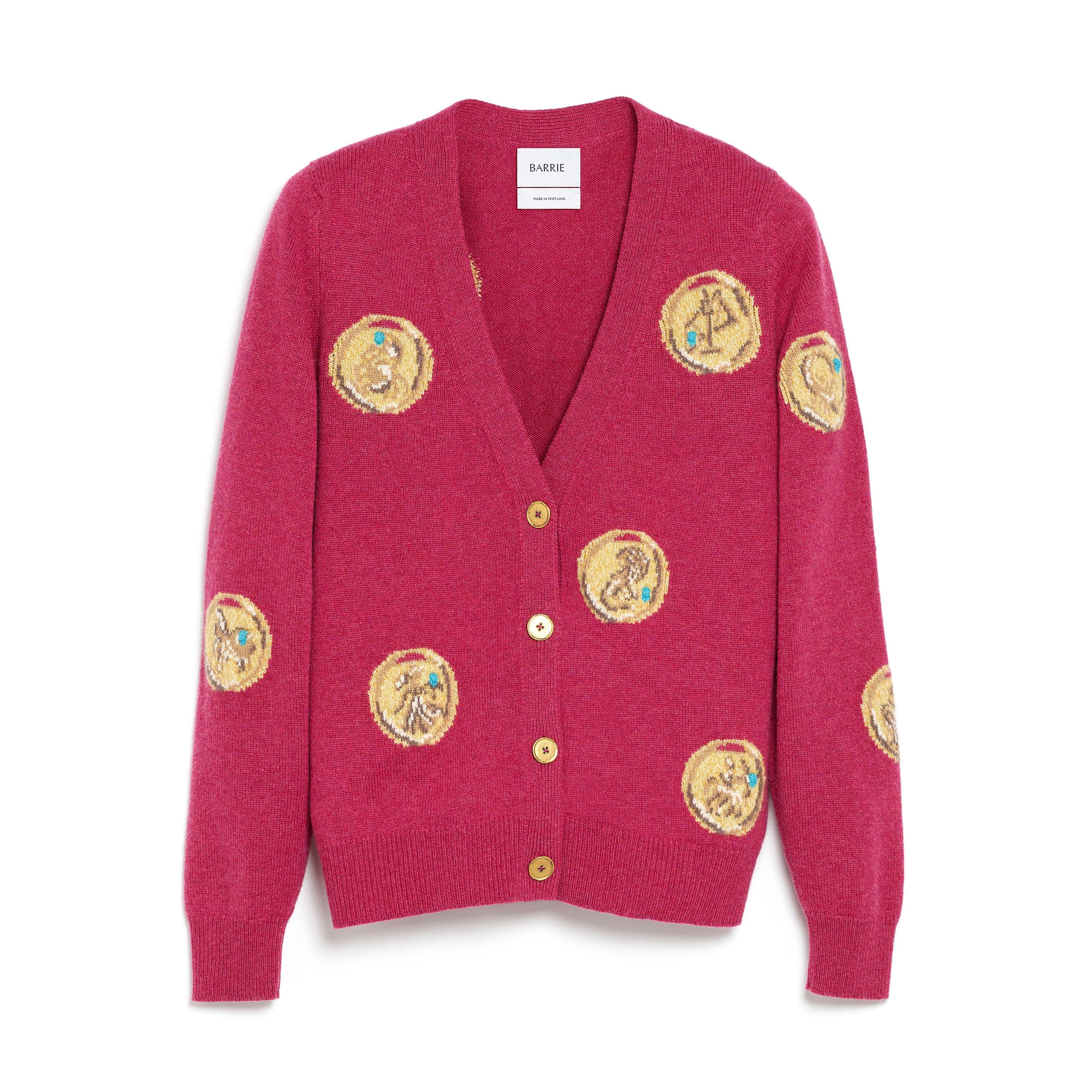 Cardigan in cashmere with a zodiac motif