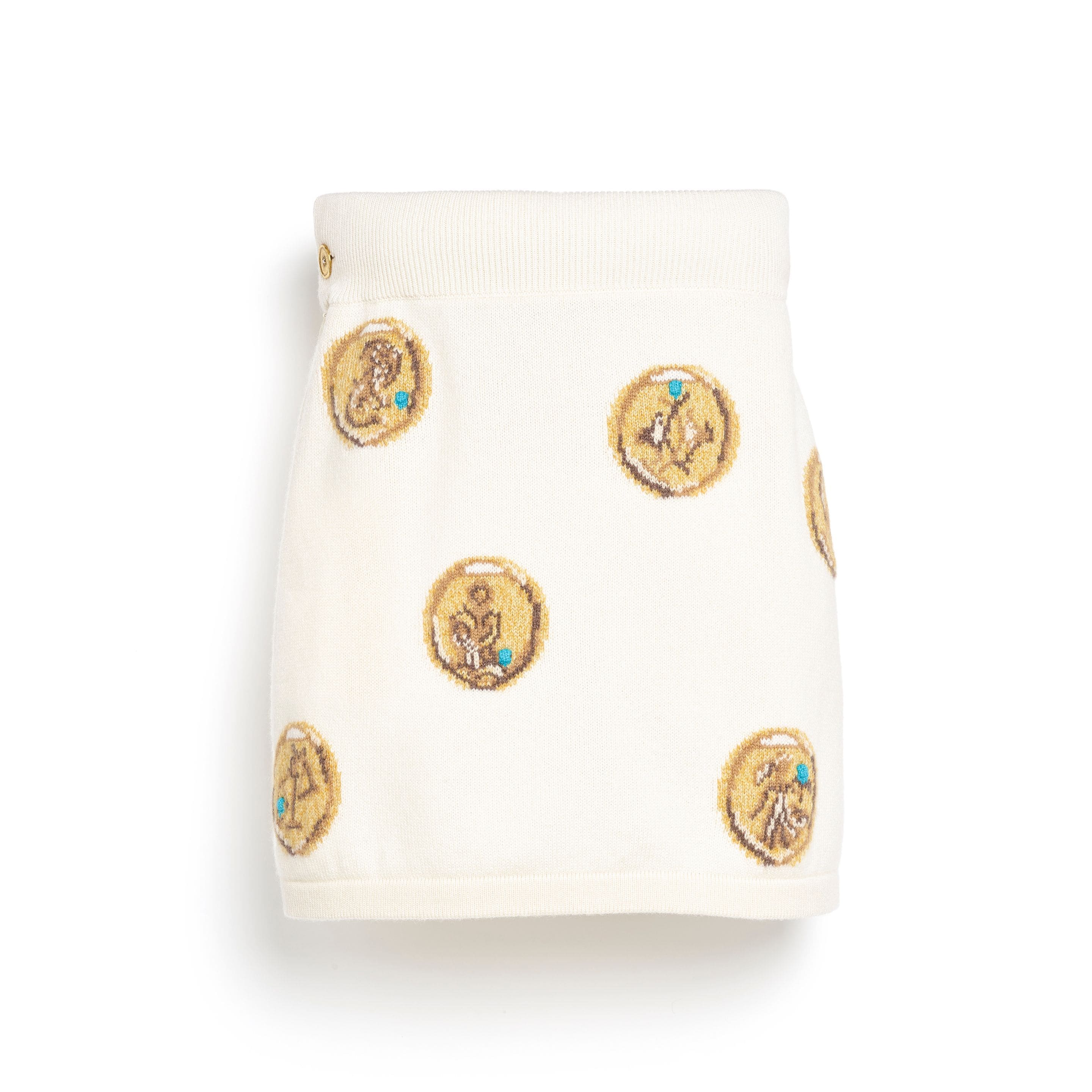 Skirt in cashmere with a zodiac motif
