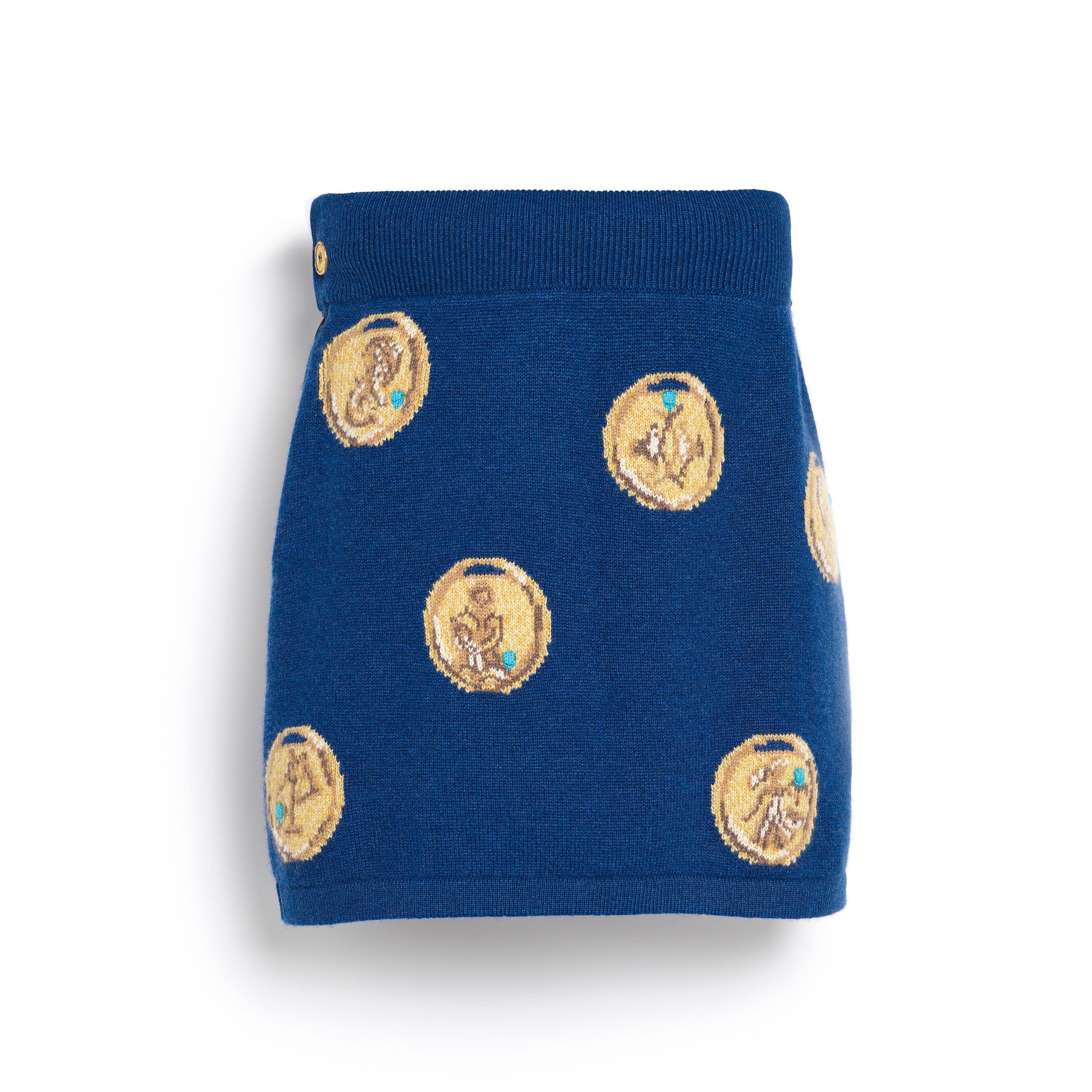 Skirt in cashmere with a zodiac motif