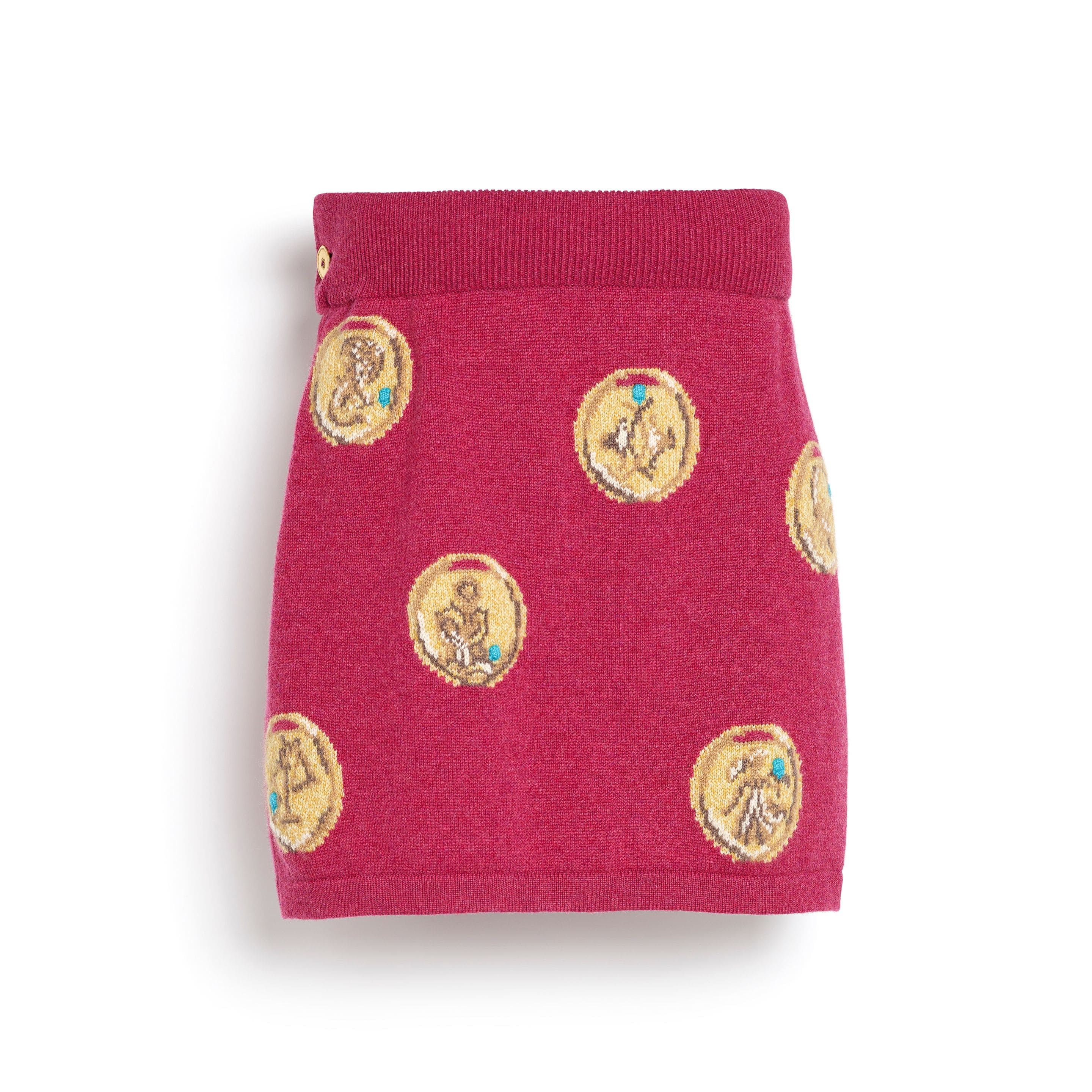 Skirt in cashmere with a zodiac motif