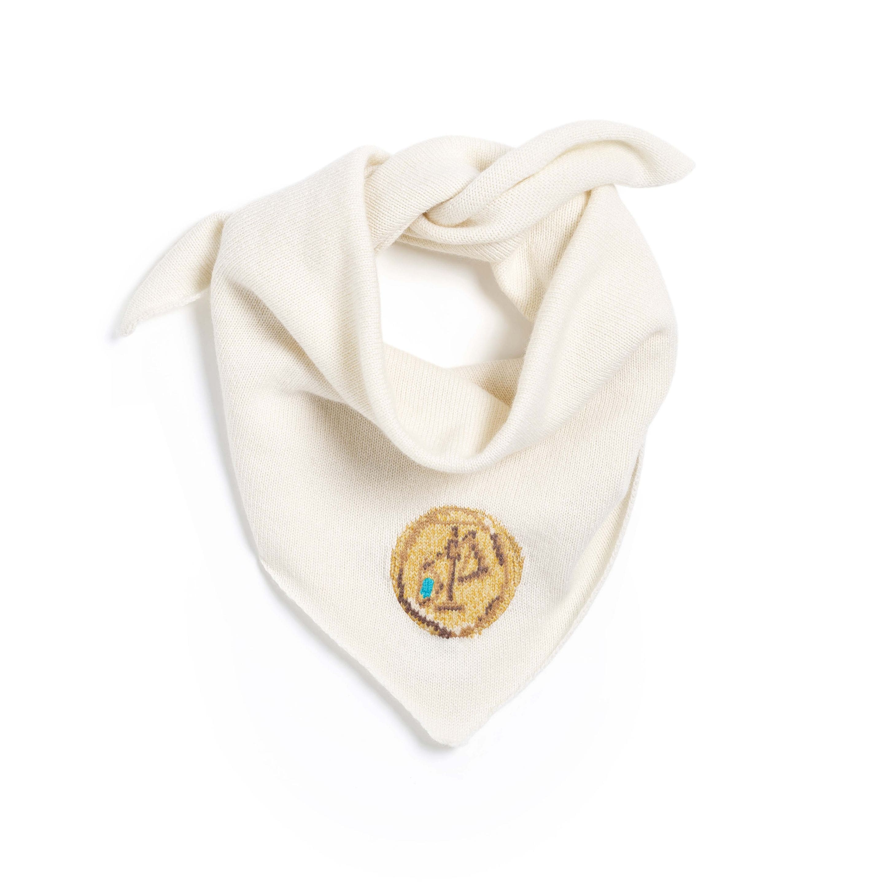 Scarf in cashmere with Libra zodiac motif