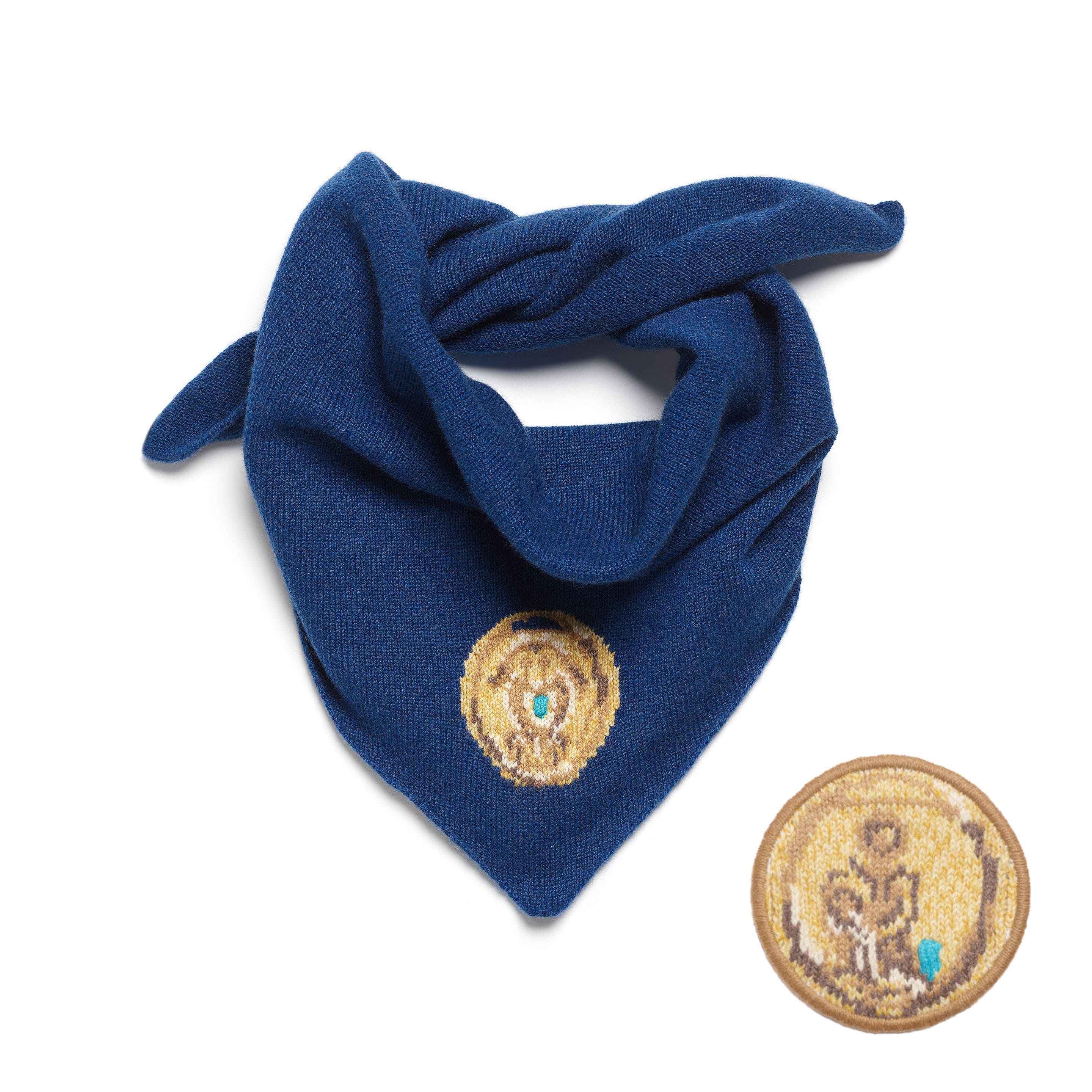 Scarf in cashmere with Aquarius zodiac motif