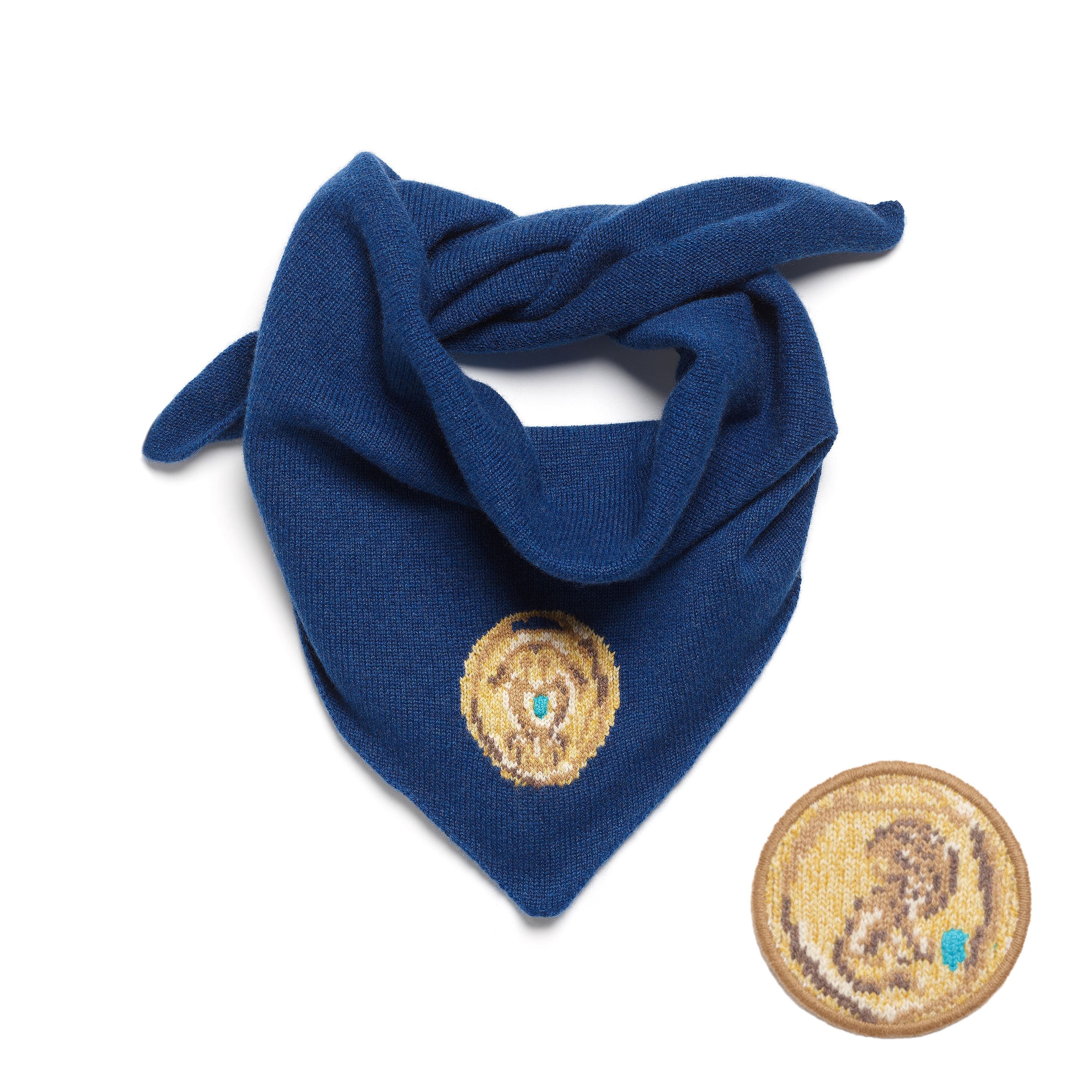 Scarf in cashmere with Leo zodiac motif