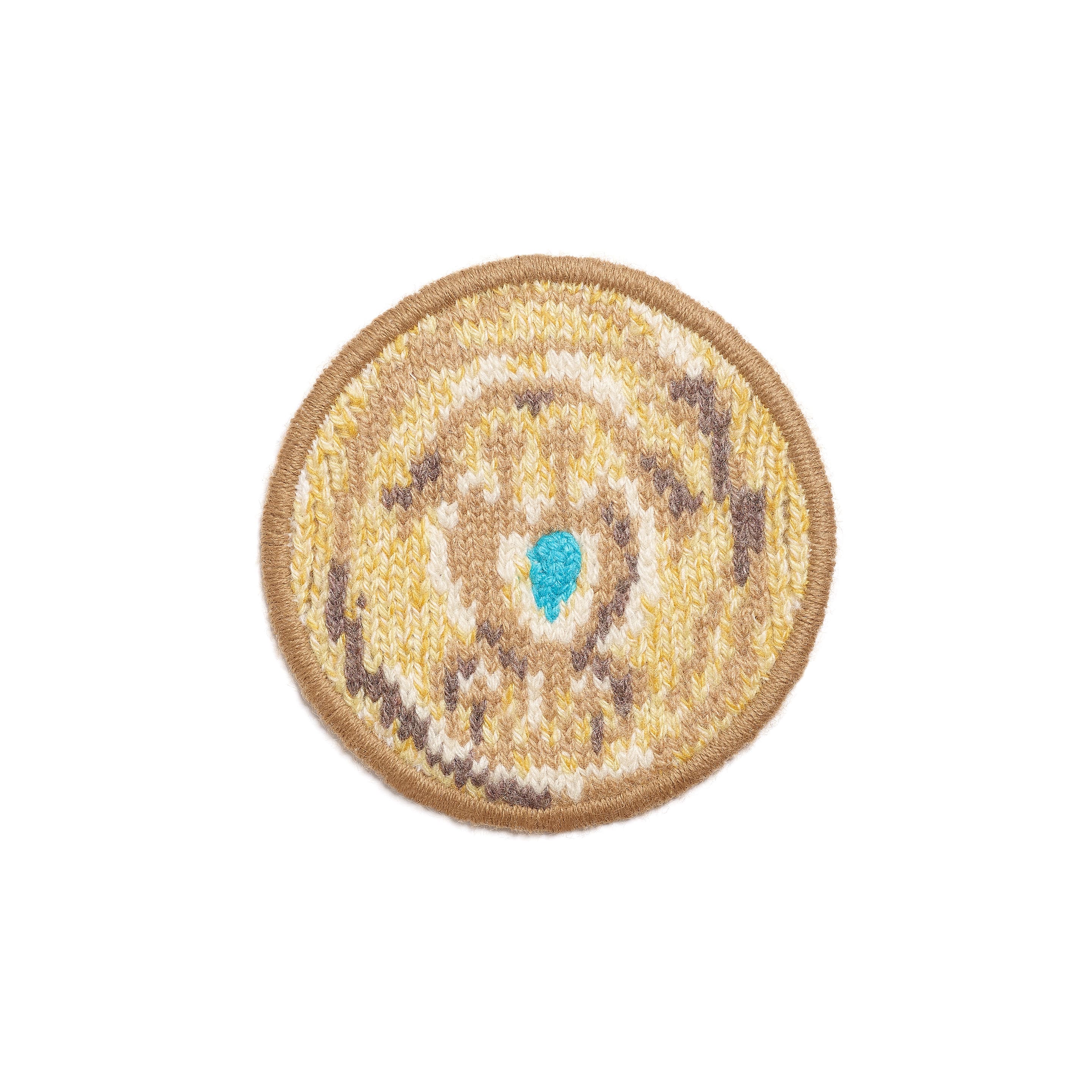 Patch in cashmere with Gemini zodiac motif