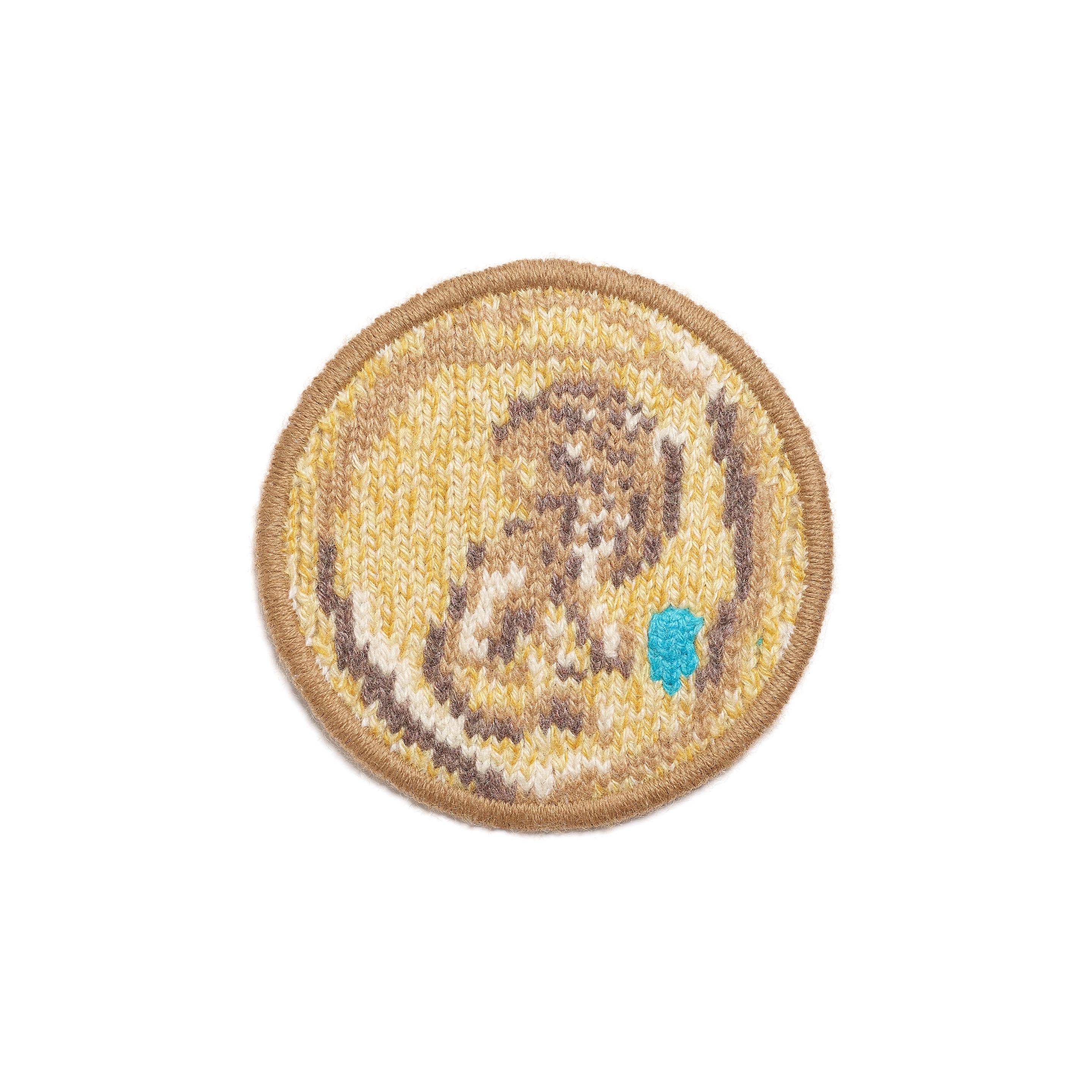 Patch in cashmere with Leo zodiac motif
