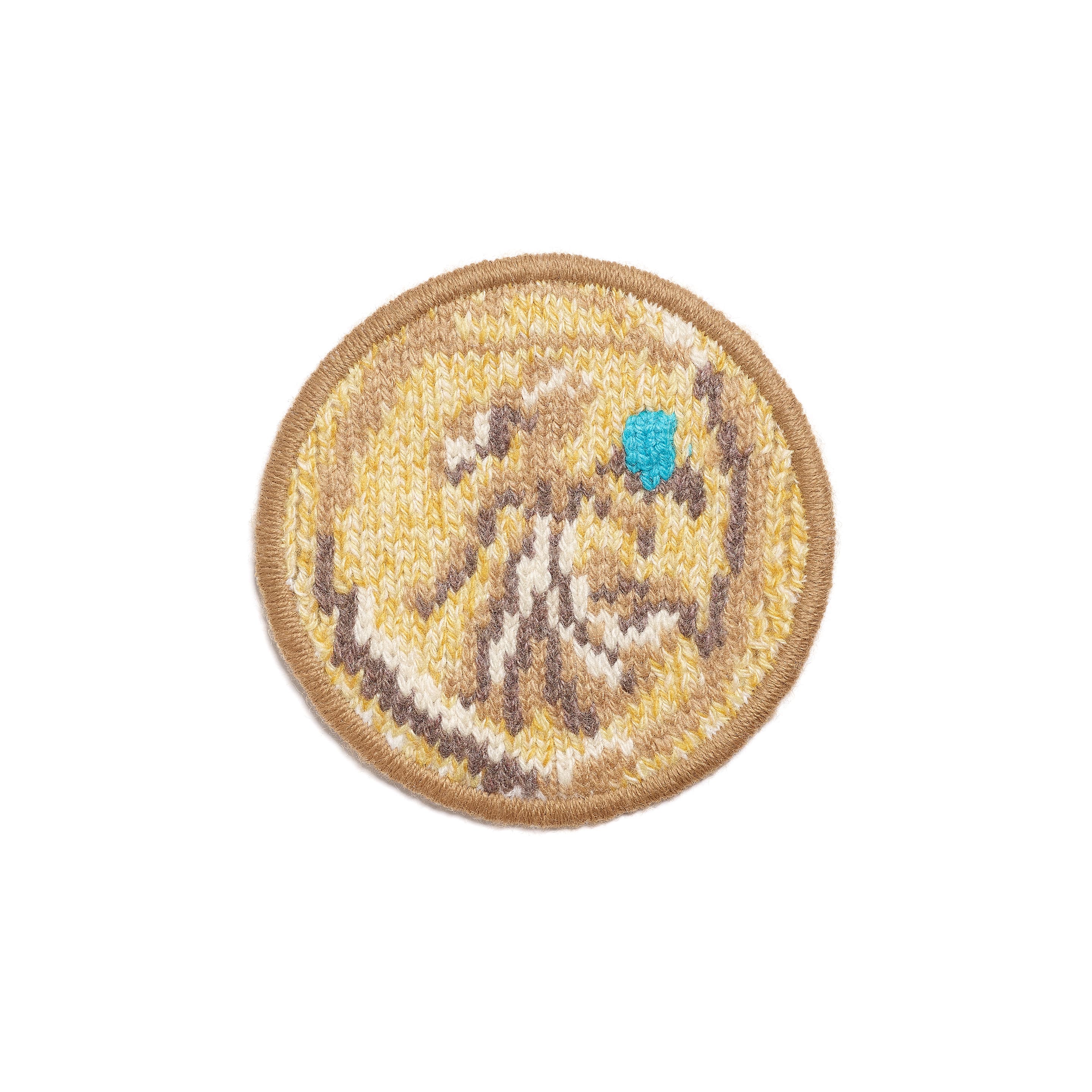 Patch in cashmere with Virgo zodiac motif