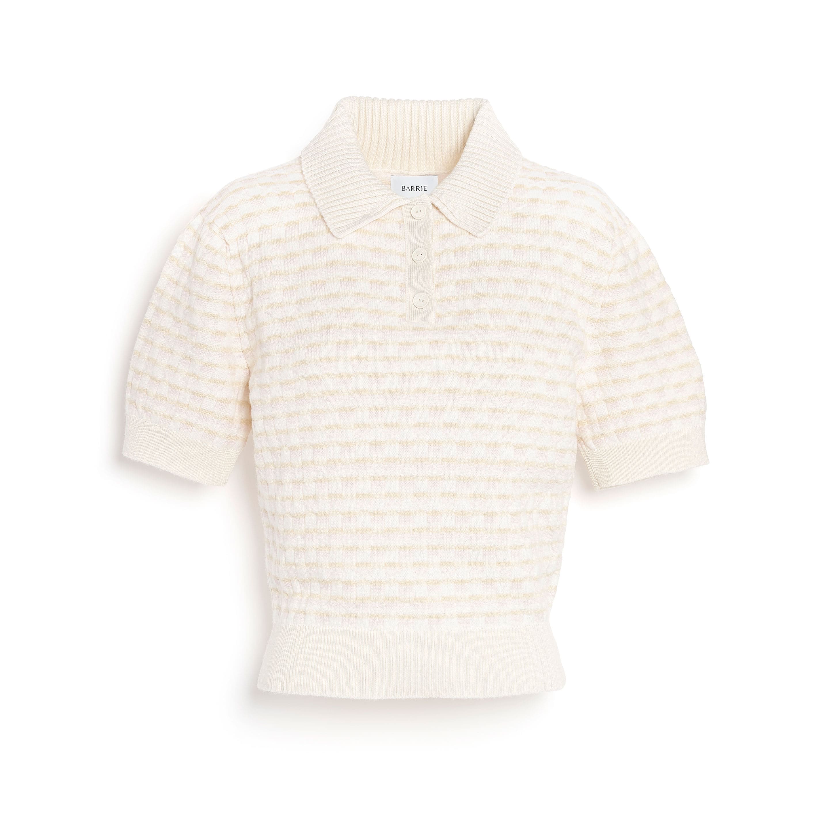 Polo shirt in cashmere with a graphic motif