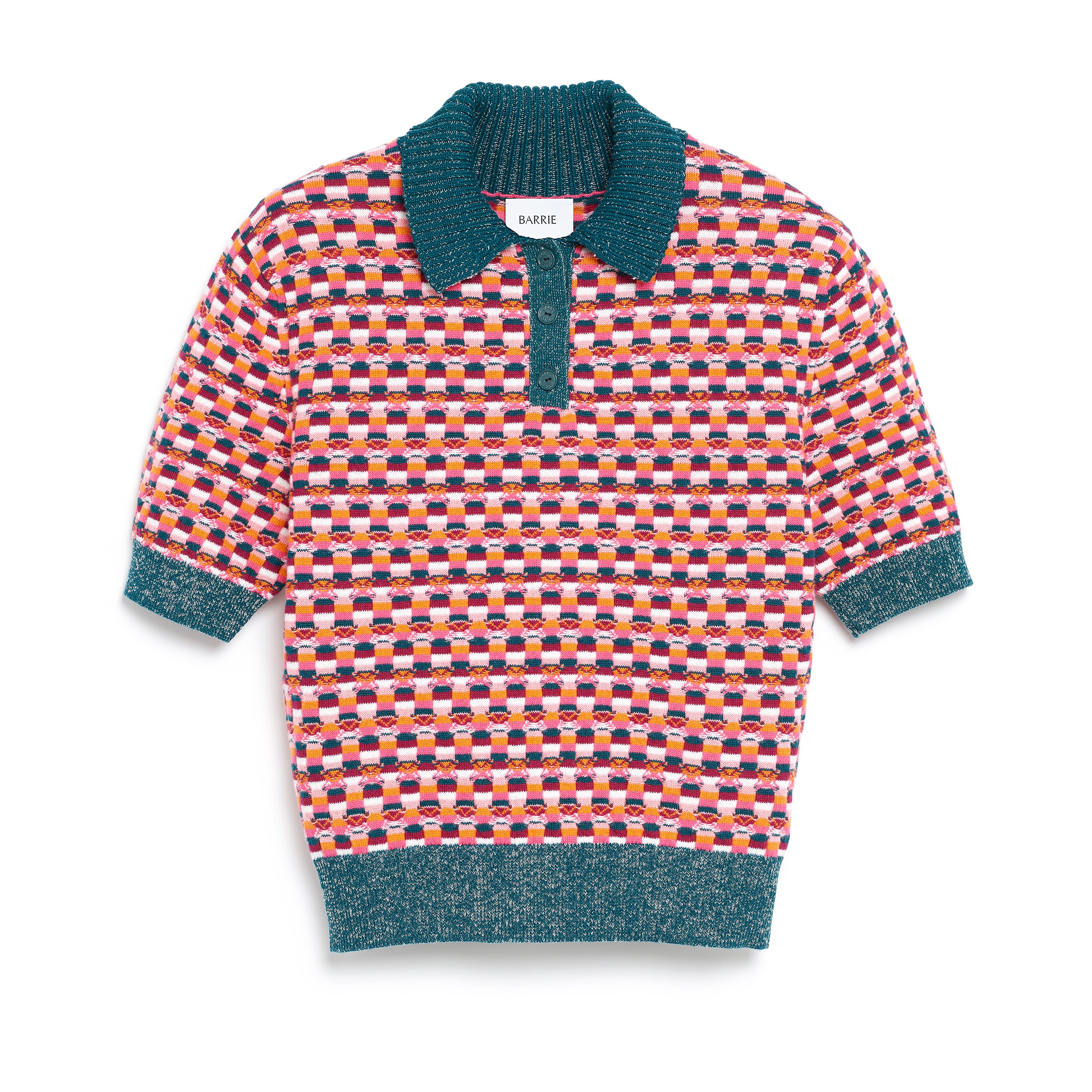 Polo shirt in cashmere with a graphic motif