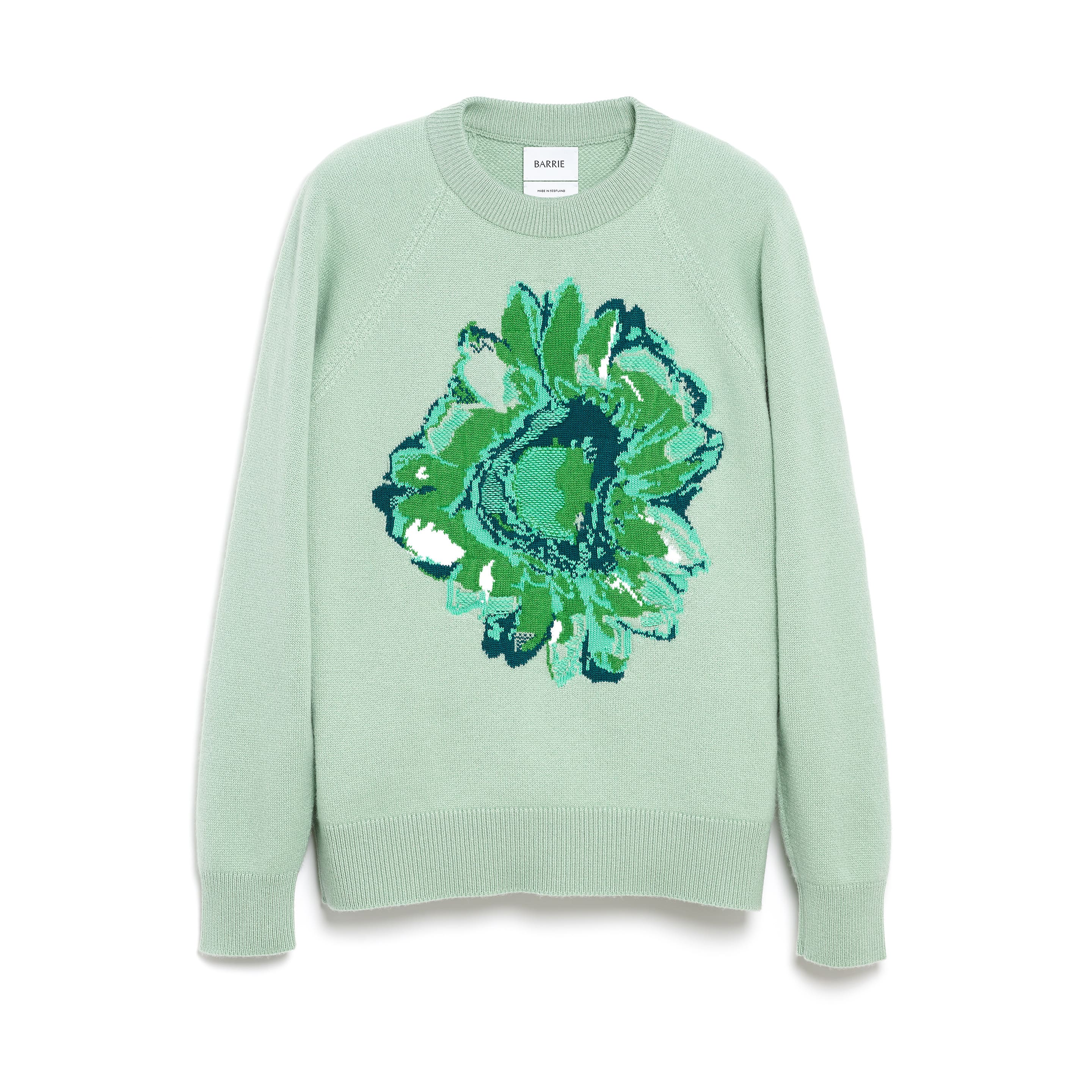 Pull en cachemire et coton à motif fleur