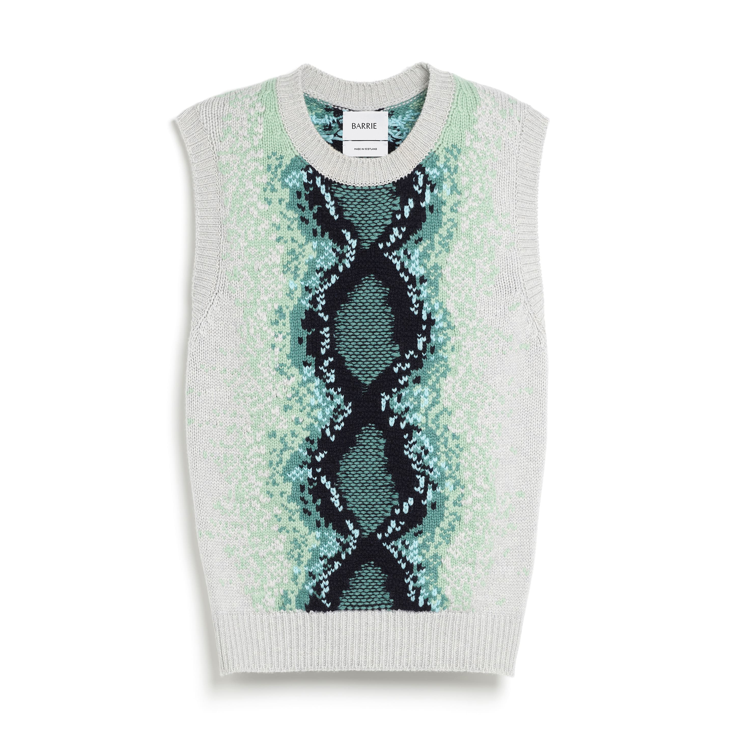 Top in cashmere with python motif