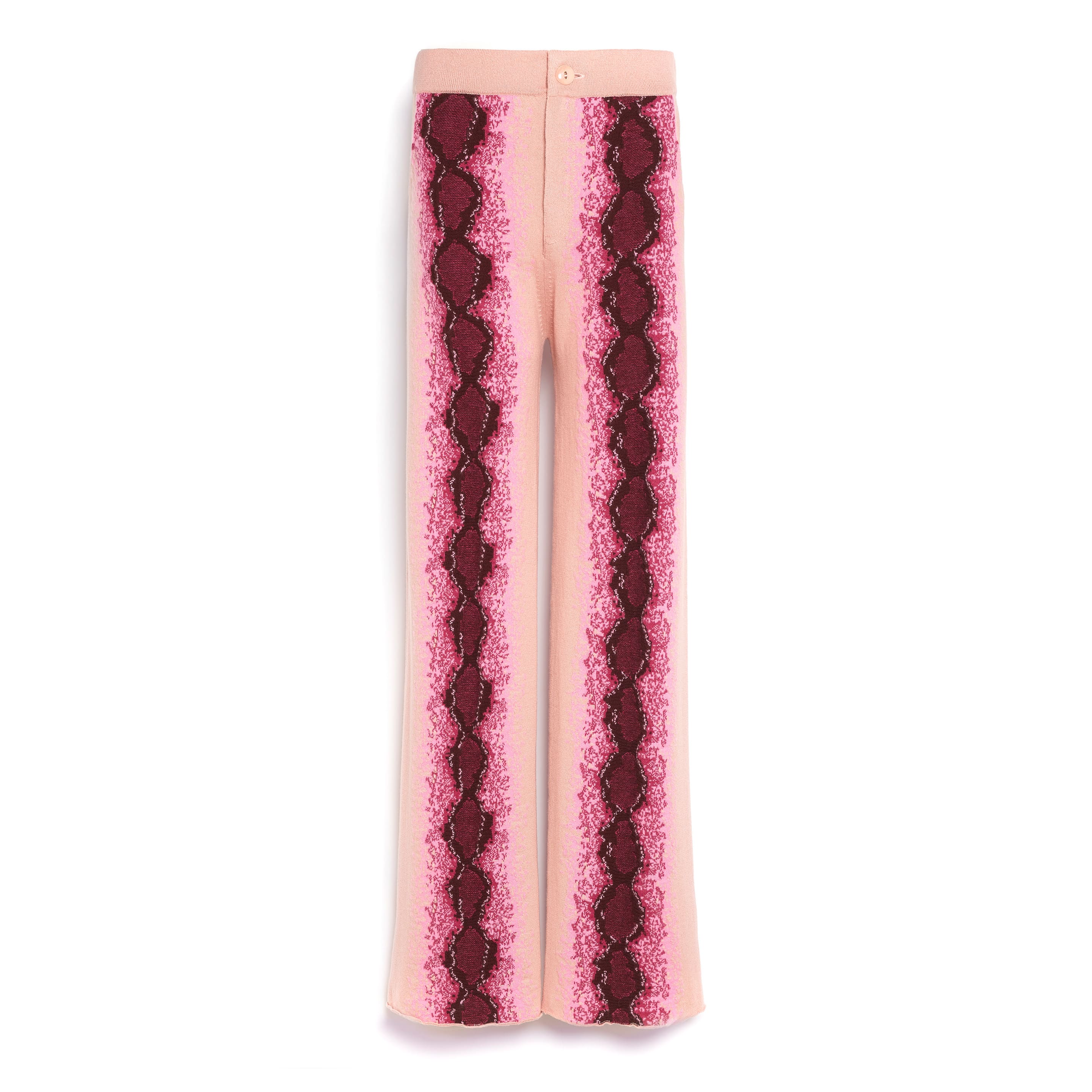 Trousers in cashmere with python motif