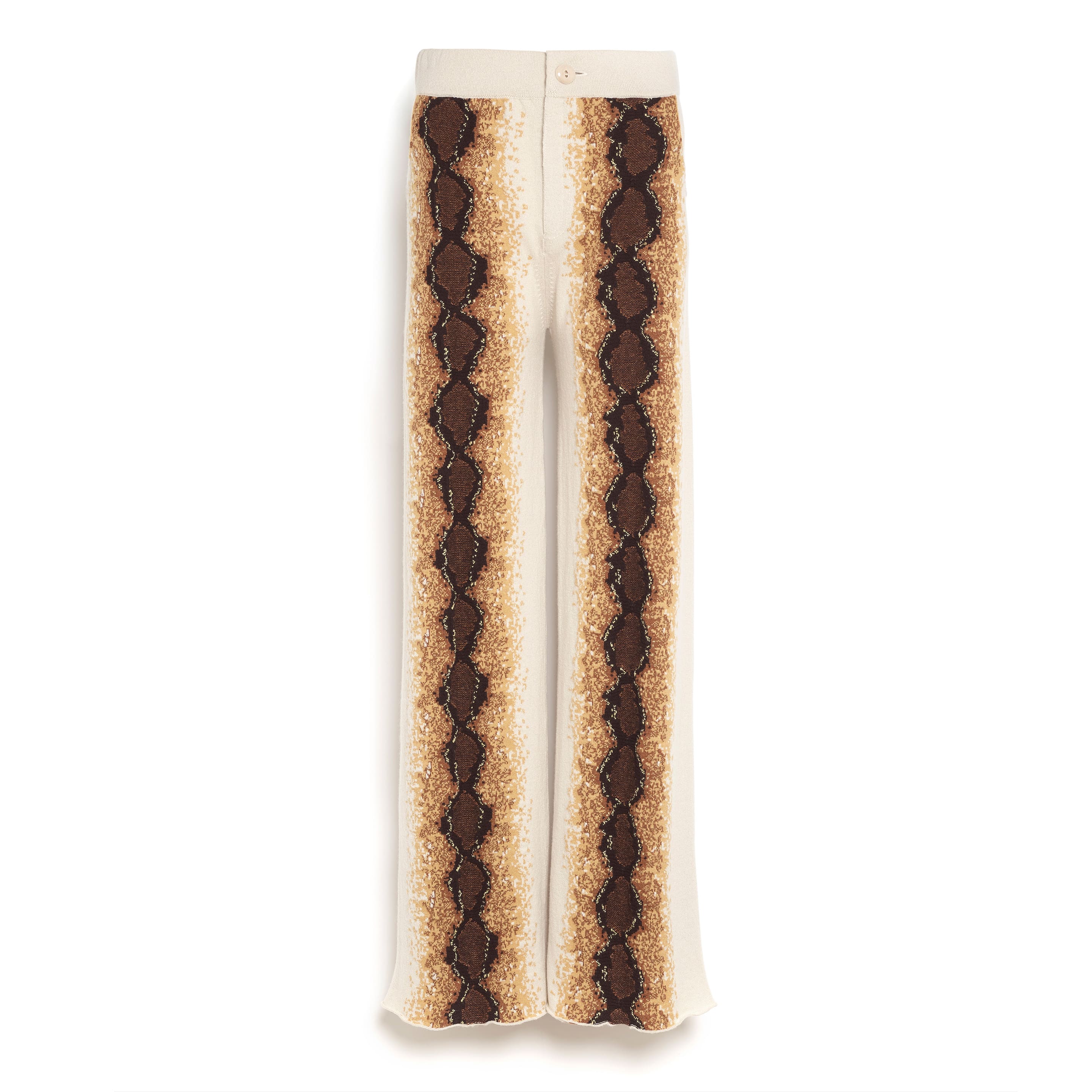 Trousers in cashmere with python motif
