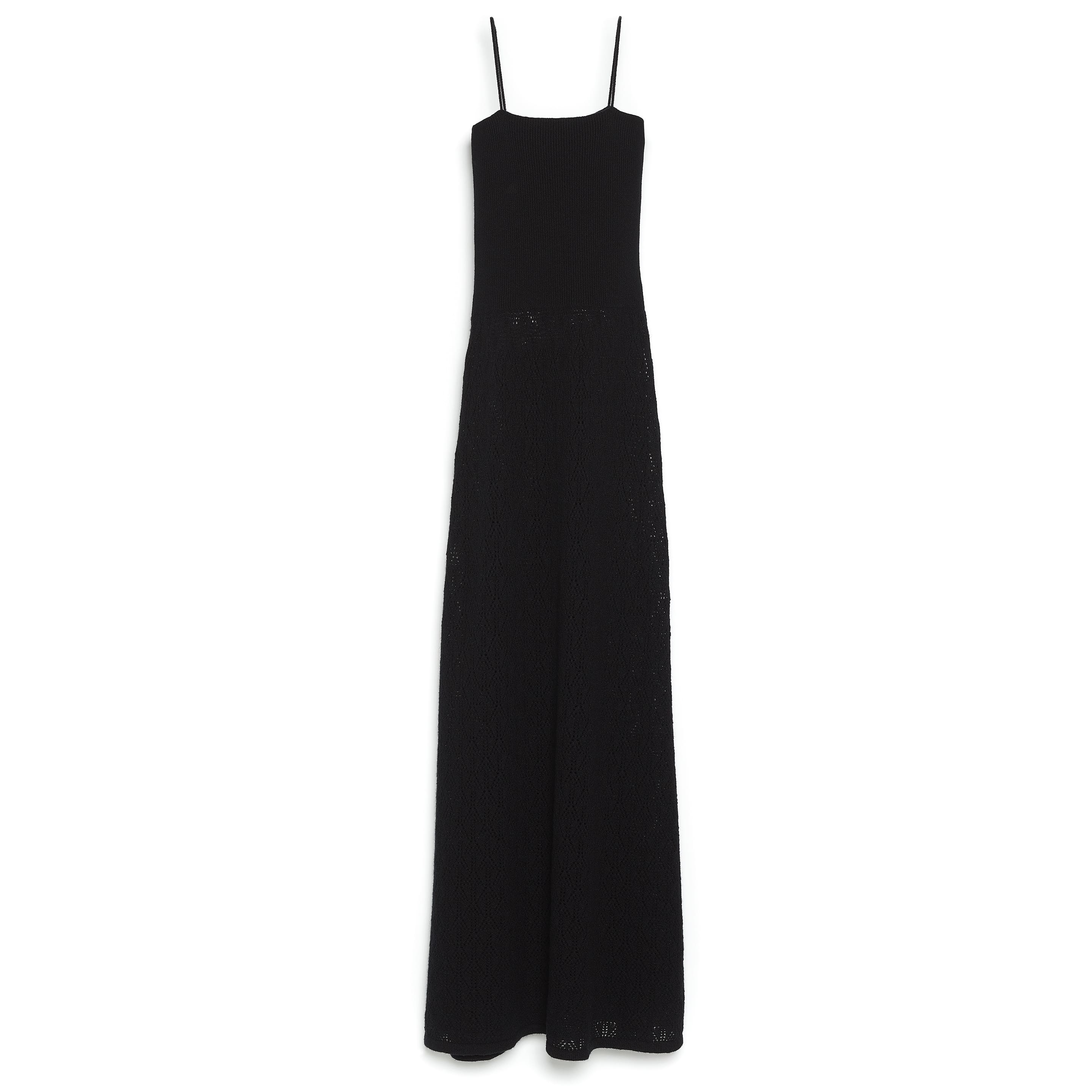 Long dress with straps in cashmere lace