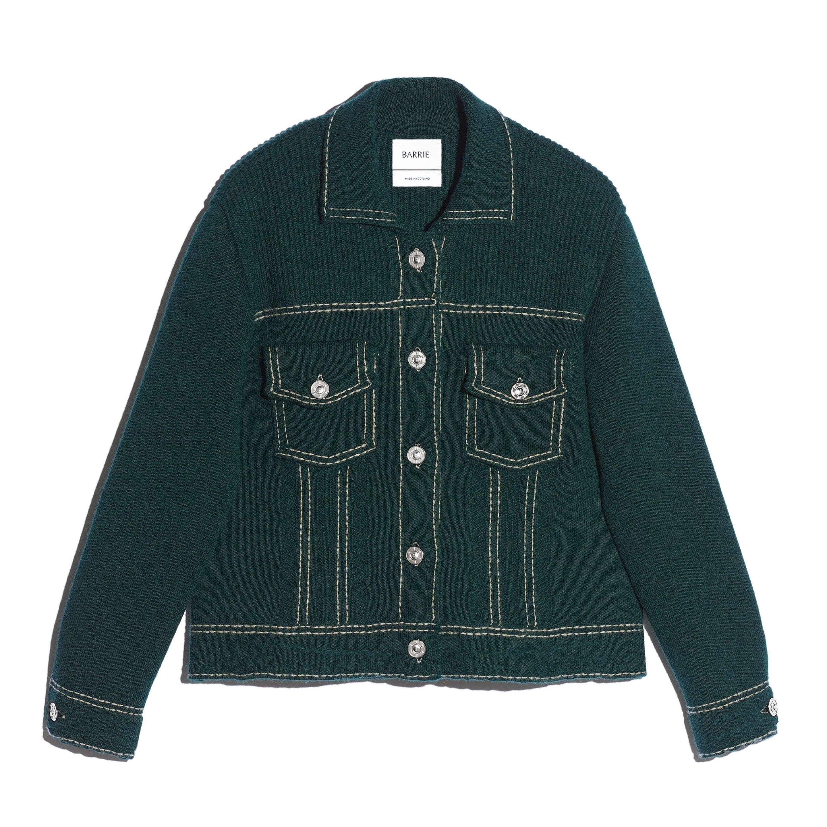 Veste Denim ajustée en cachemire et coton