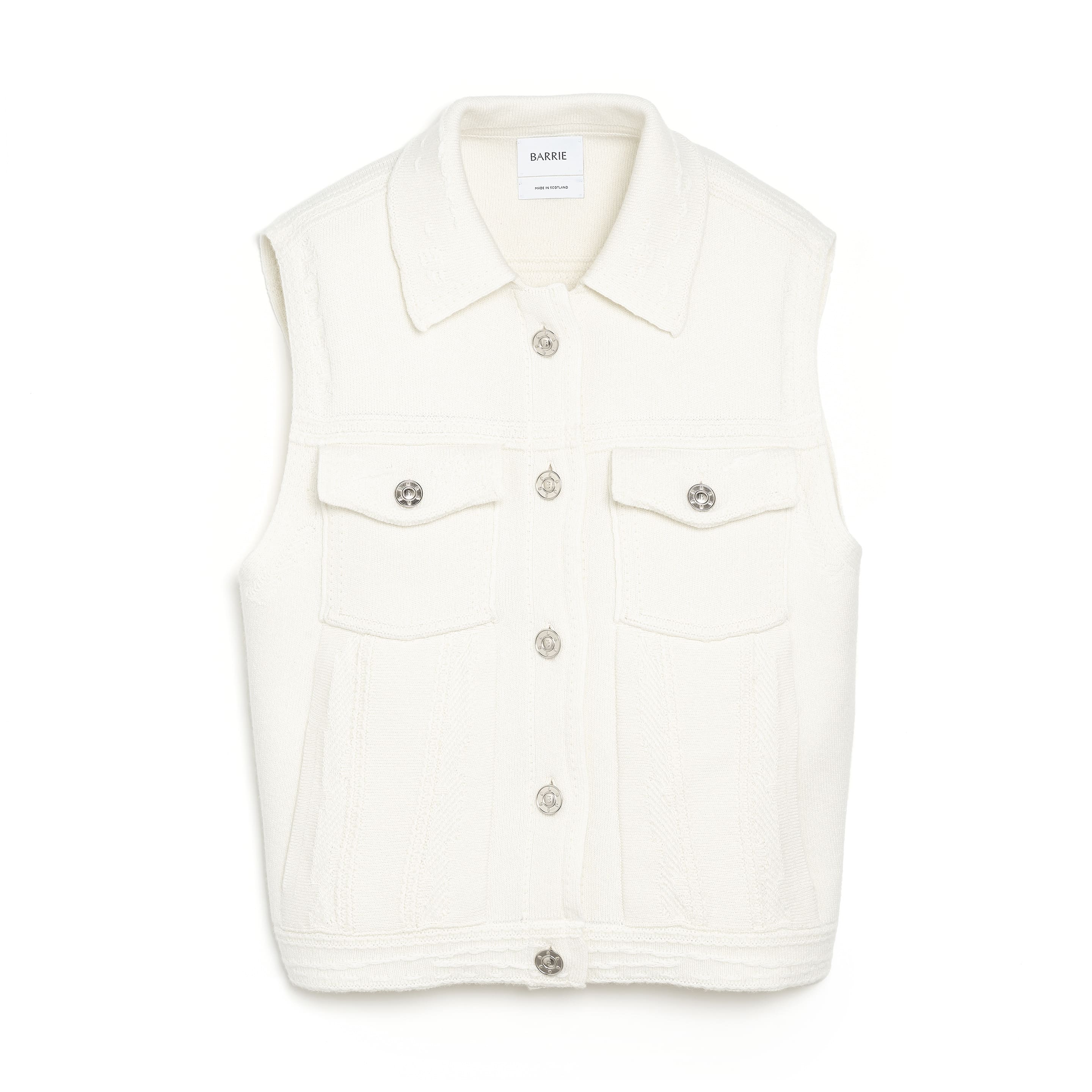 Oversized sleeveless denim jacket in cashmere and cotton
