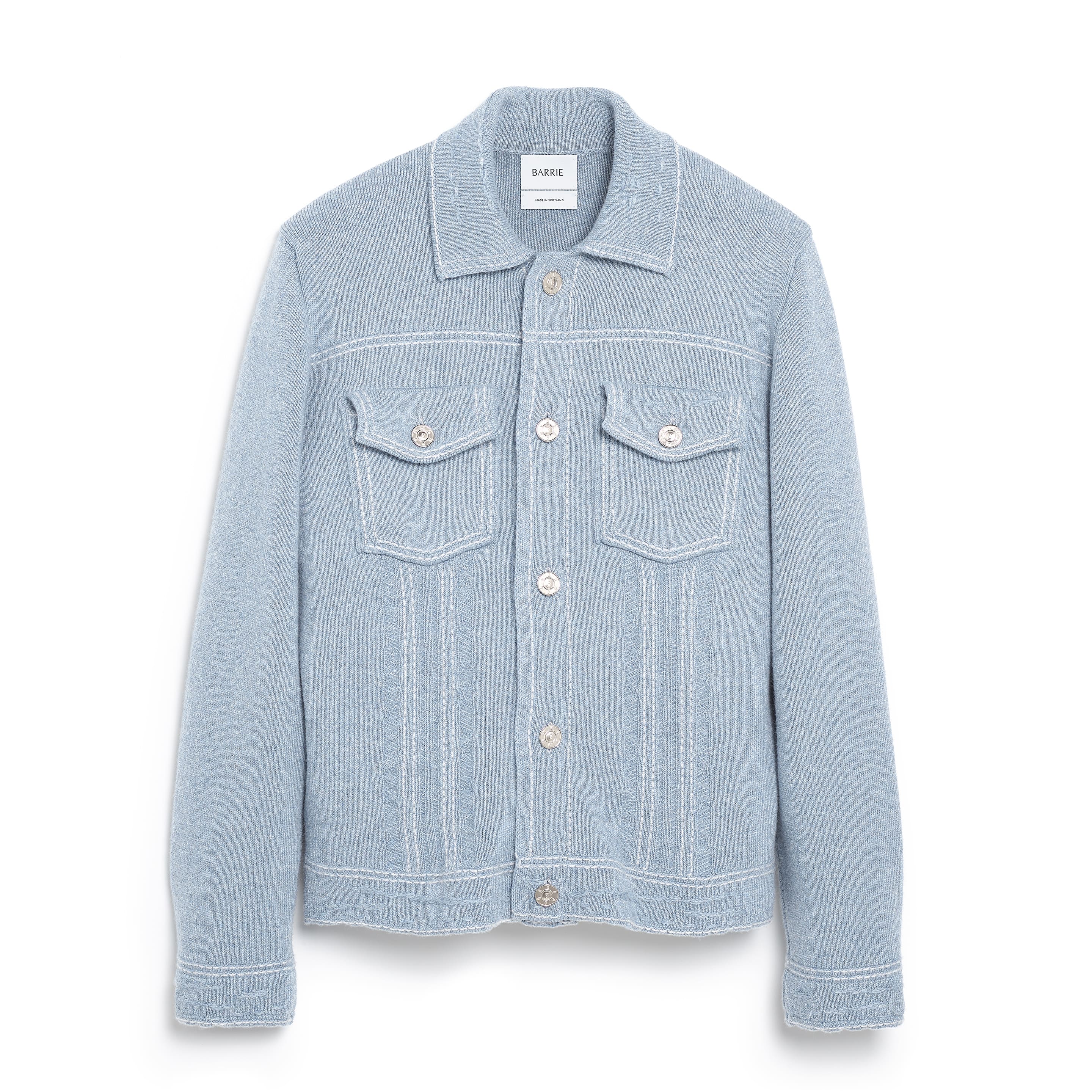 Veste Denim ajustée en cachemire et coton