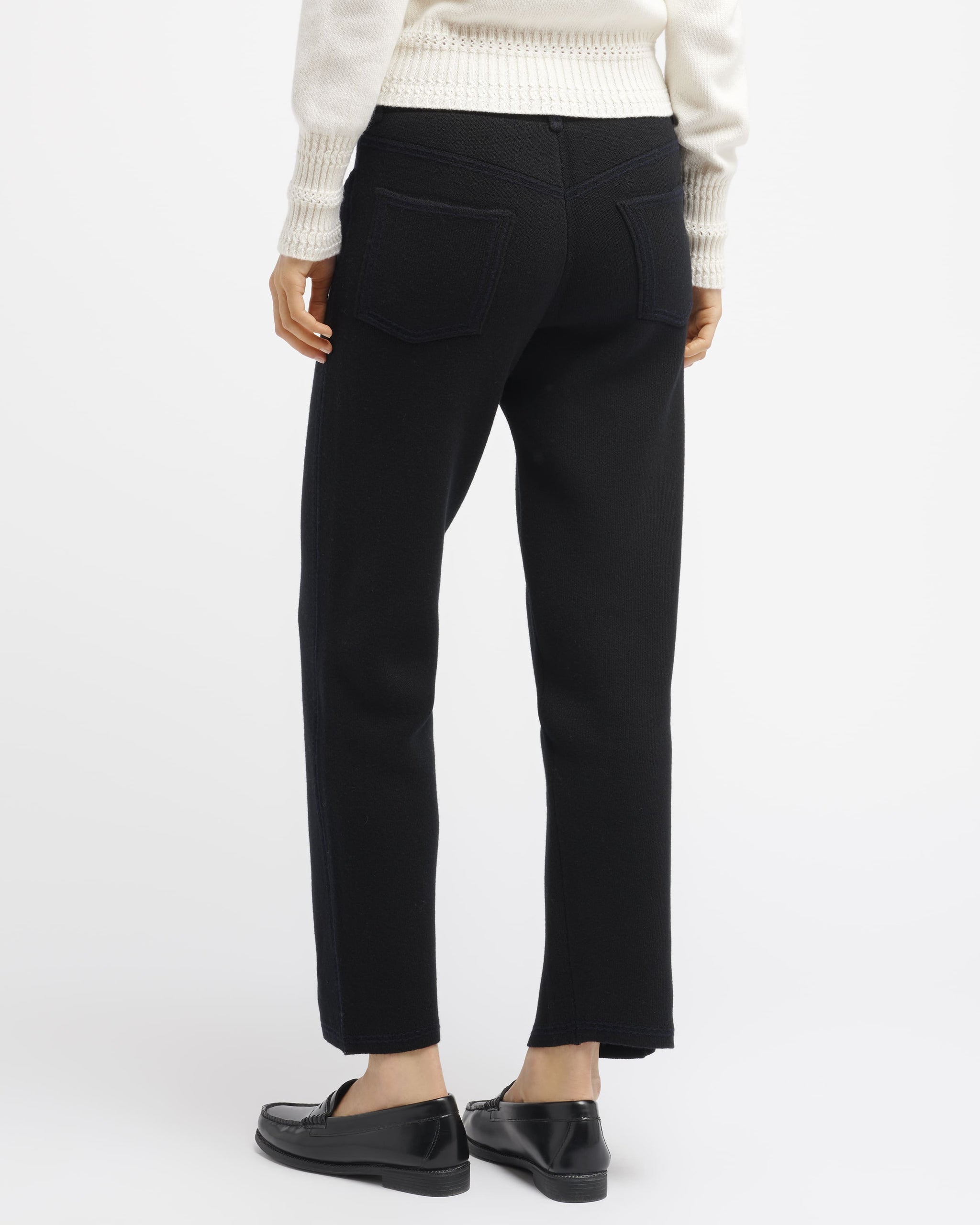 Denim cashmere and cotton boyfriend trousers | Barrie - Barrie