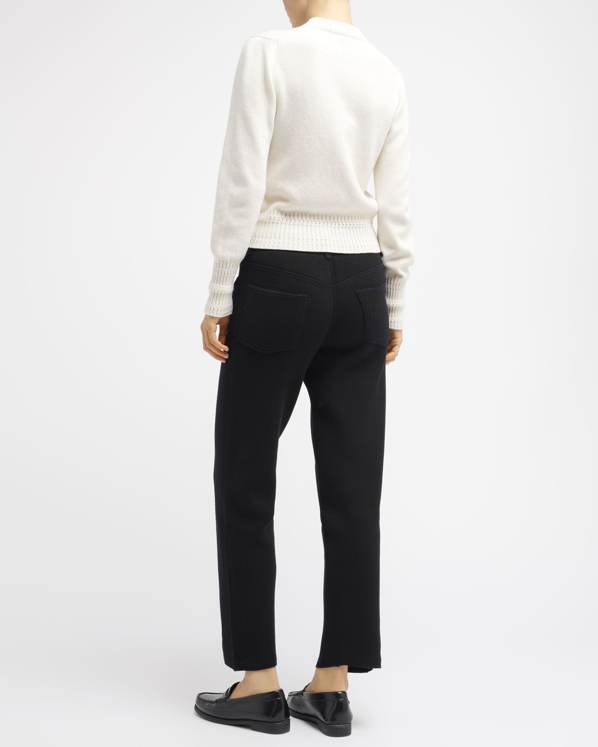 Denim cashmere and cotton boyfriend trousers | Barrie - Barrie