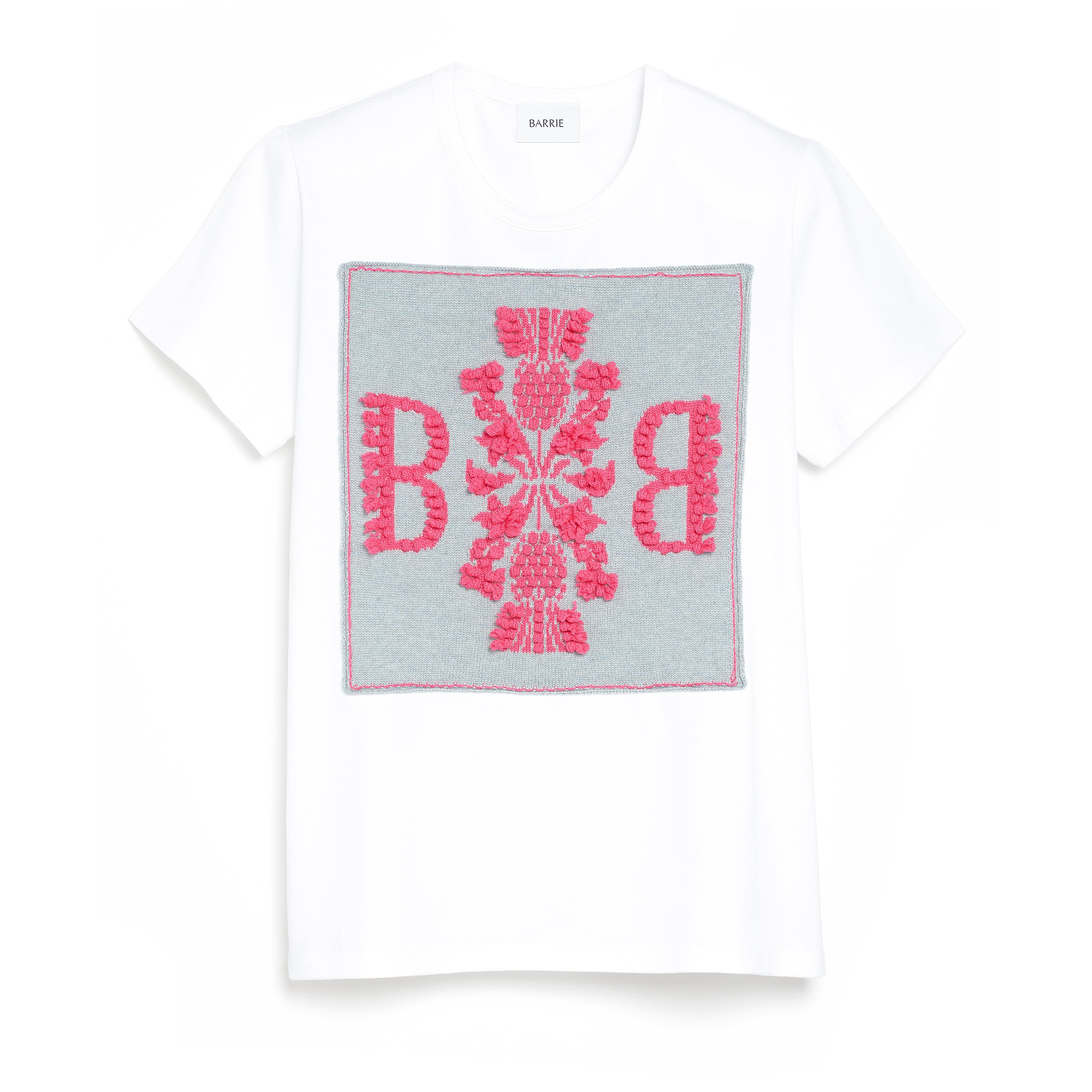 Cotton t-shirt with Barrie logo cashmere patch