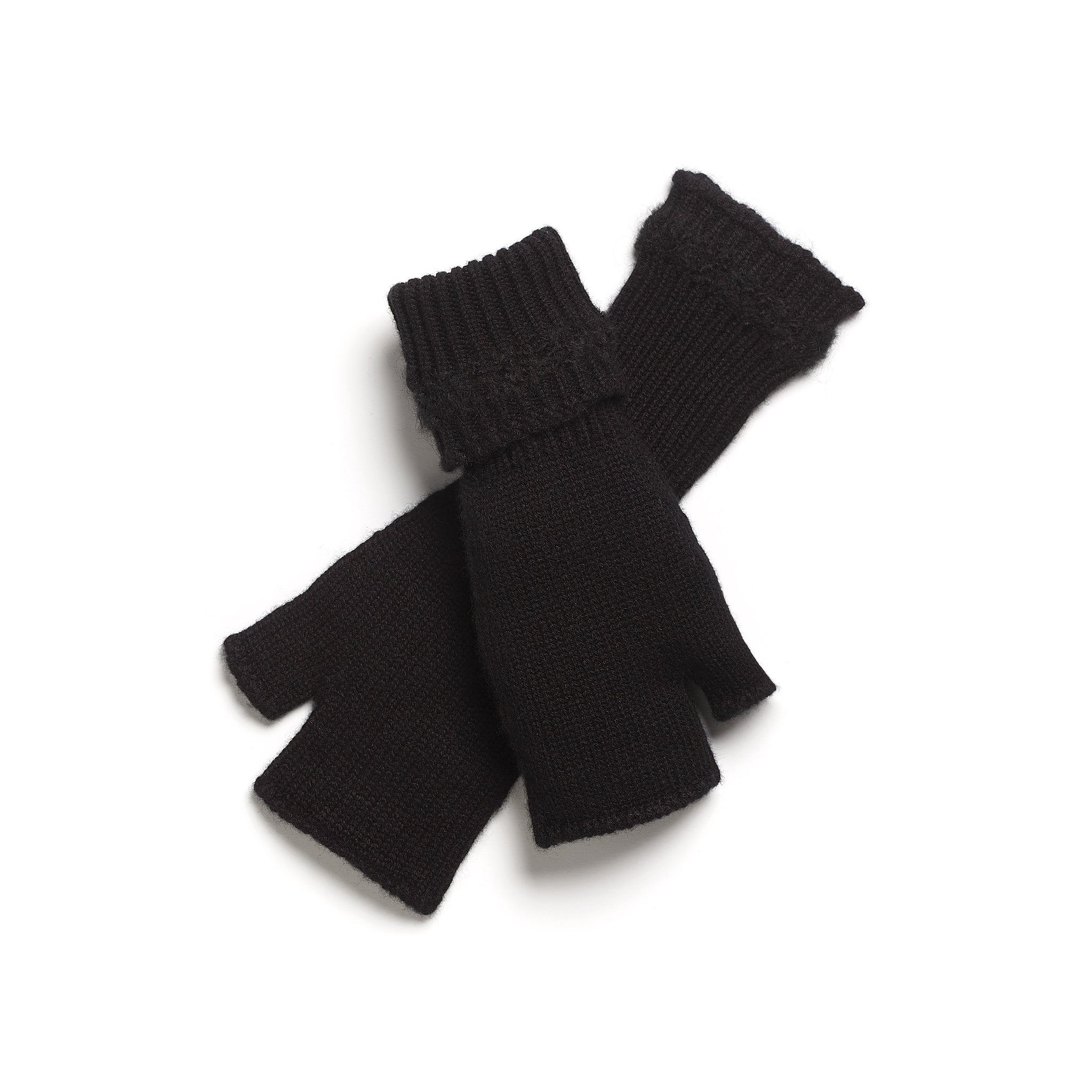 Shearling-effect cashmere fingerless gloves | Barrie - Barrie