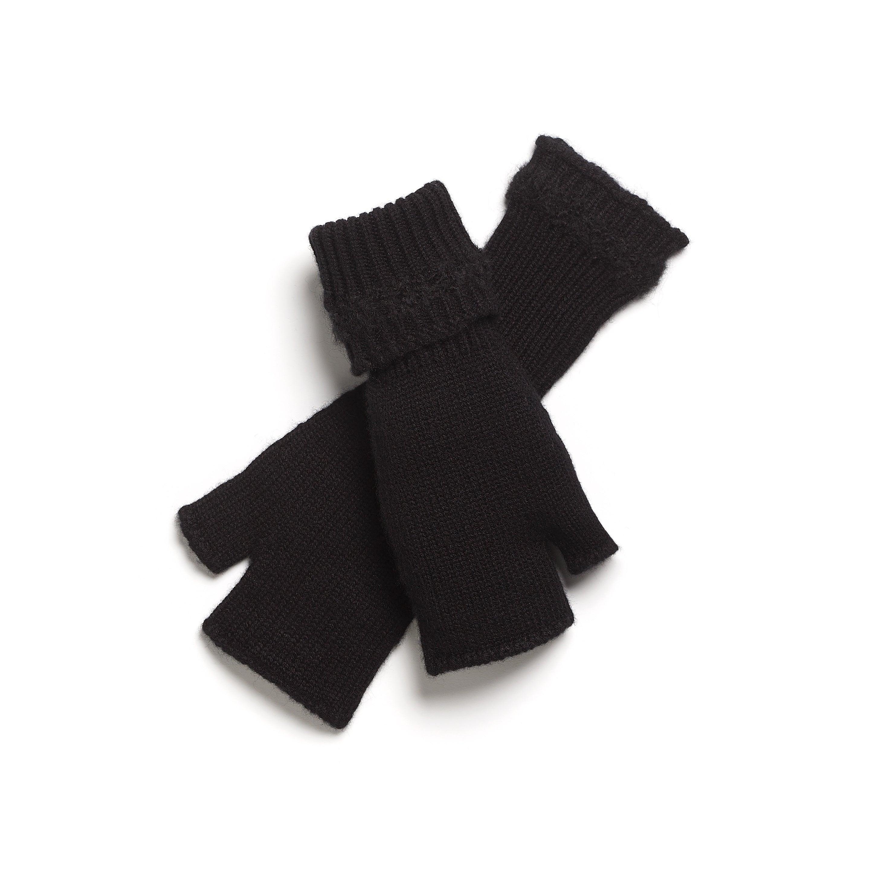 Shearling-effect cashmere fingerless gloves