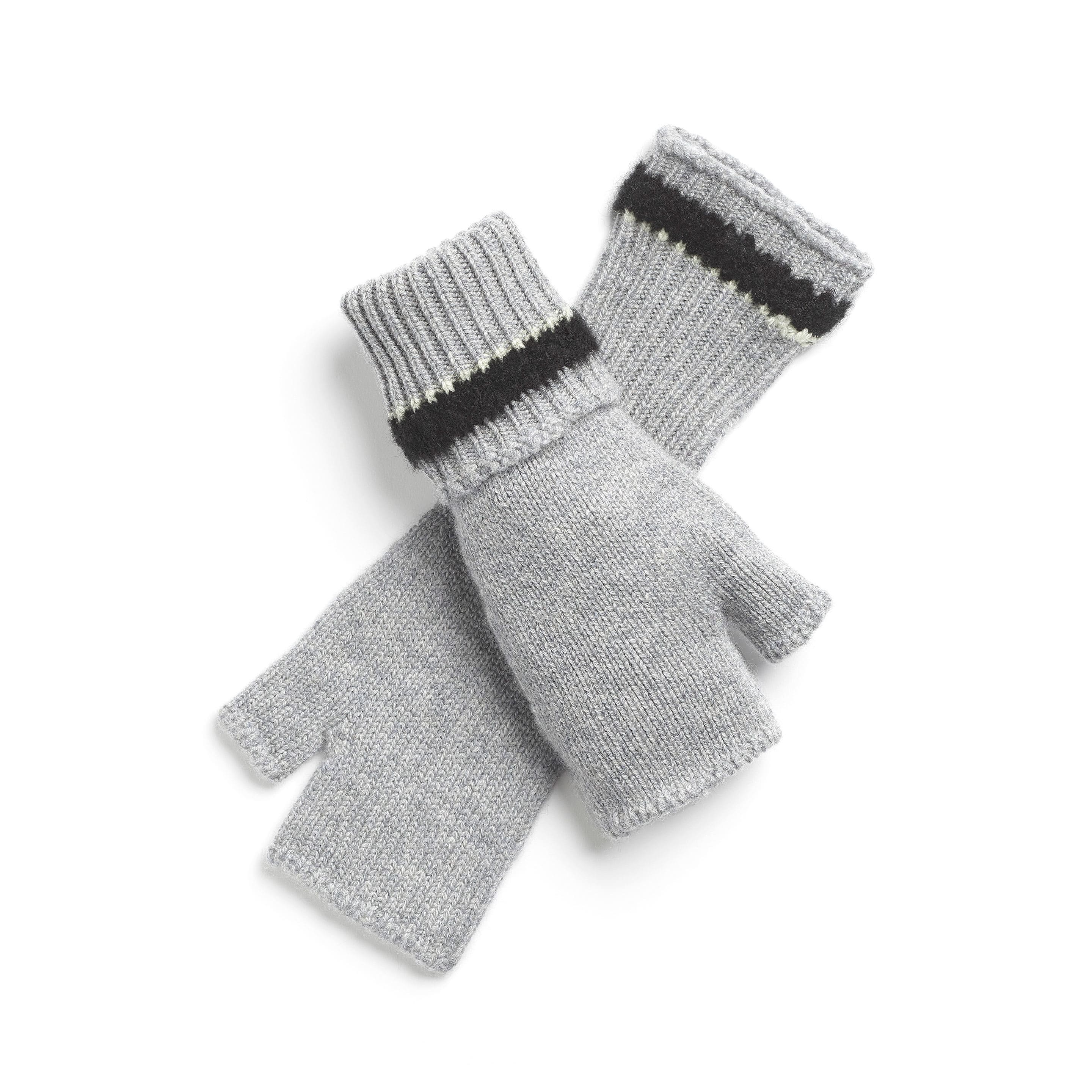 Shearling-effect cashmere fingerless gloves