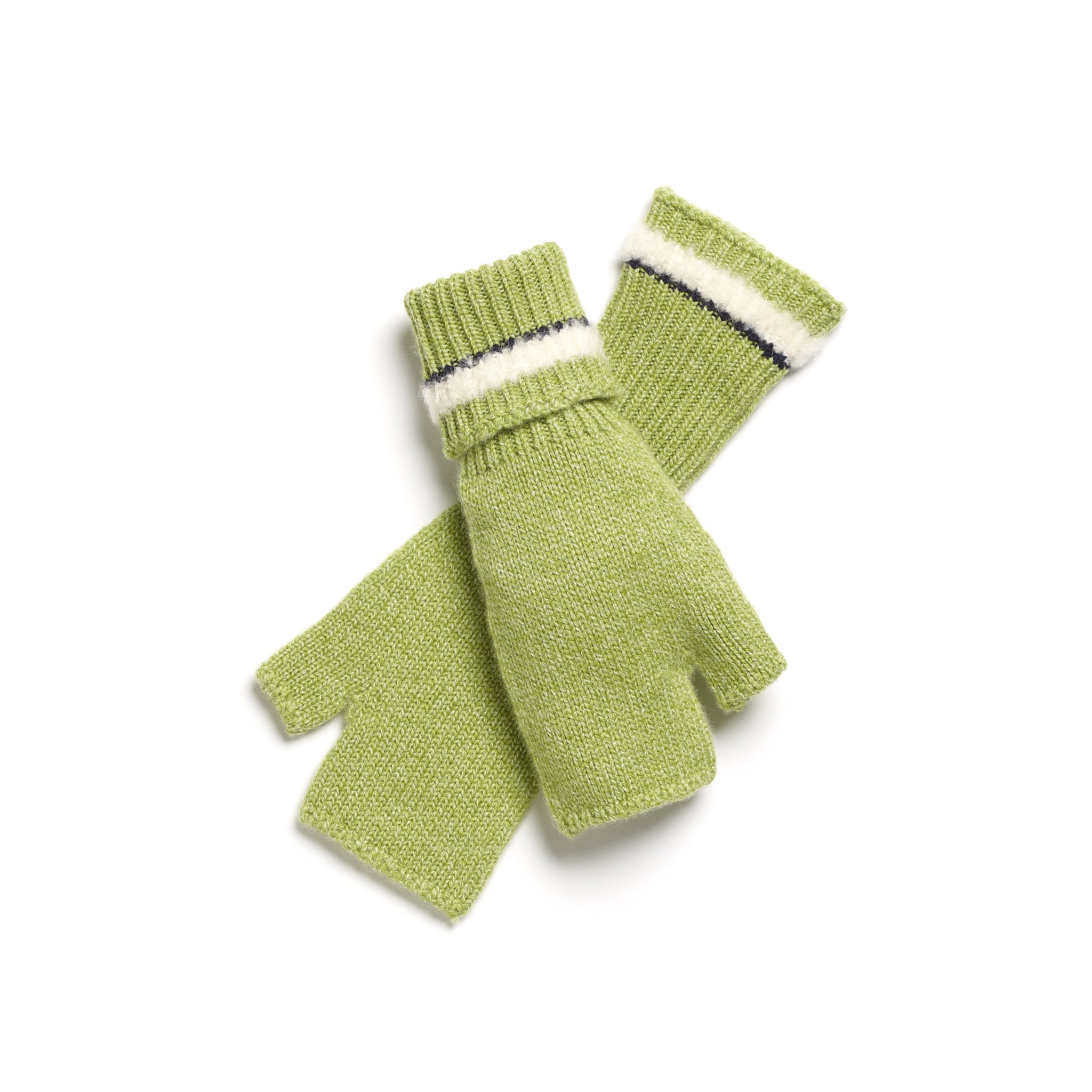 Shearling-effect cashmere fingerless gloves | Barrie - Barrie