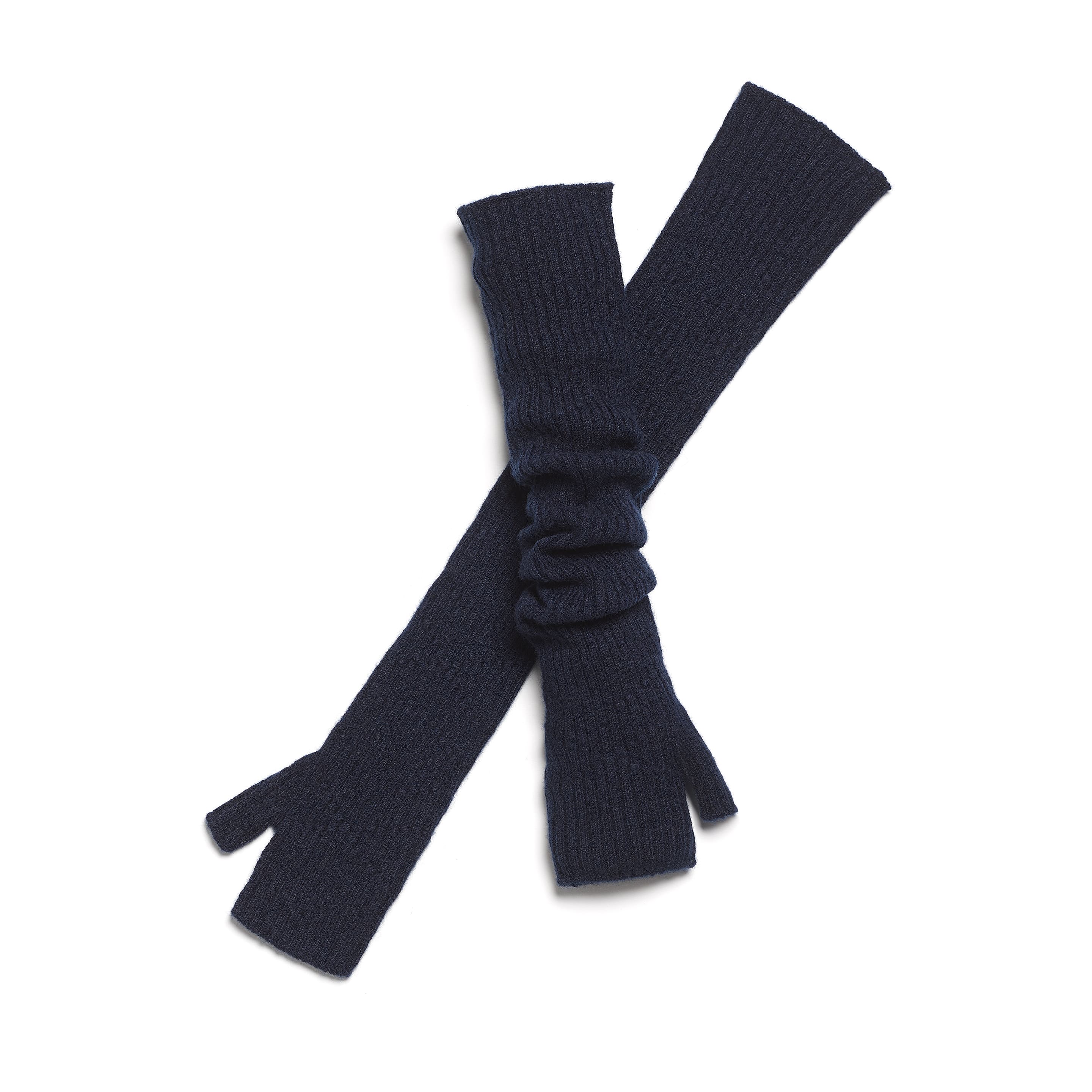 Long cashmere fingerless gloves